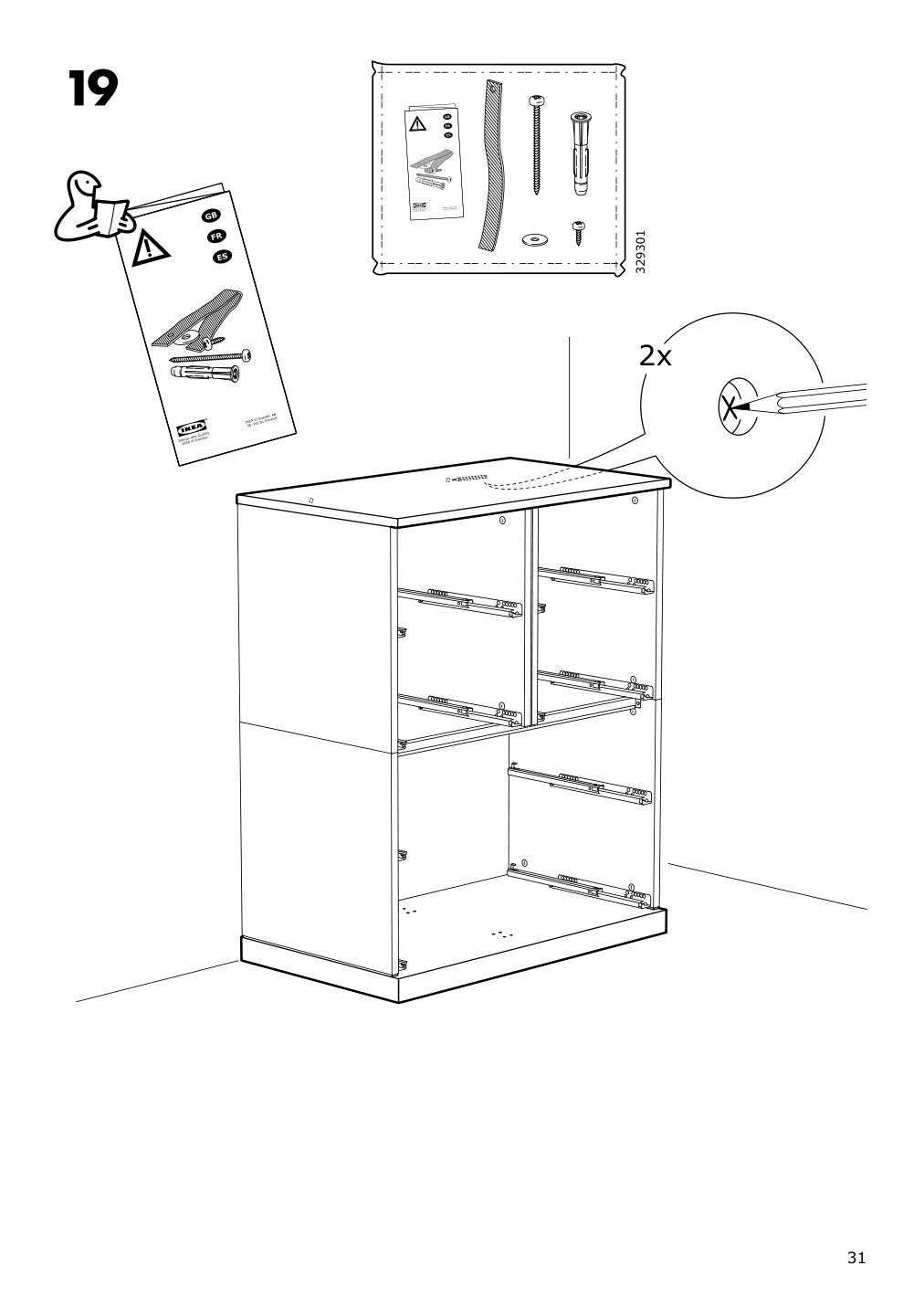 Assembly instructions for IKEA Nordli top and base anthracite | Page 31 - IKEA NORDLI 8-drawer dresser 392.765.83