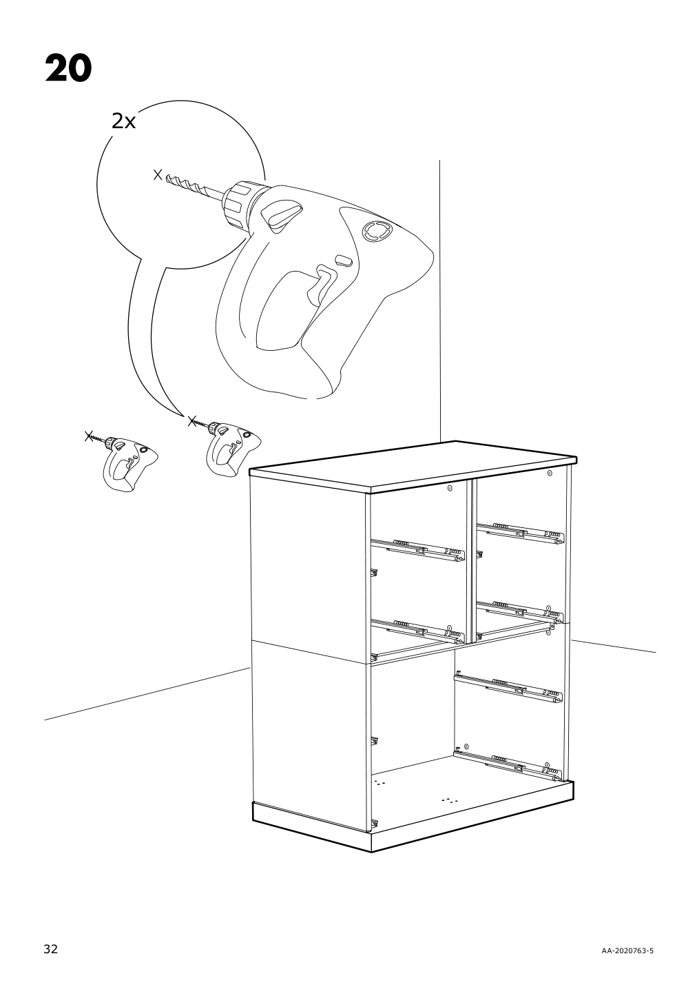 Assembly instructions for IKEA Nordli top and base anthracite | Page 32 - IKEA NORDLI 5-drawer chest 992.765.75