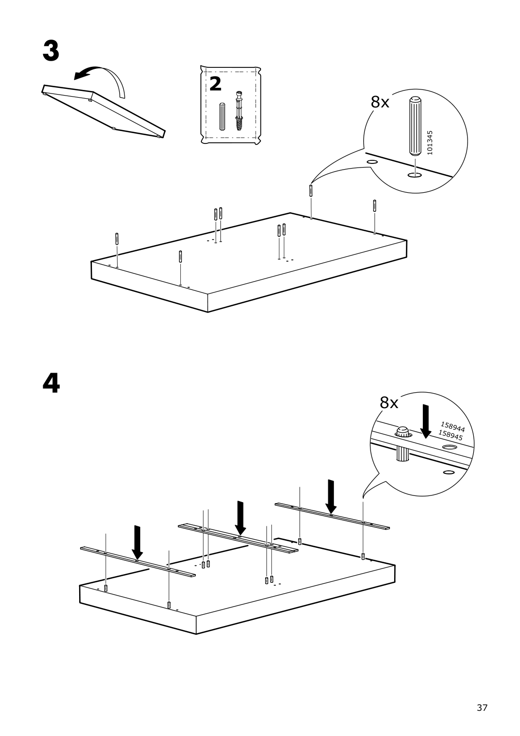 Assembly instructions for IKEA Nordli top and base anthracite | Page 37 - IKEA NORDLI 8-drawer dresser 392.765.83