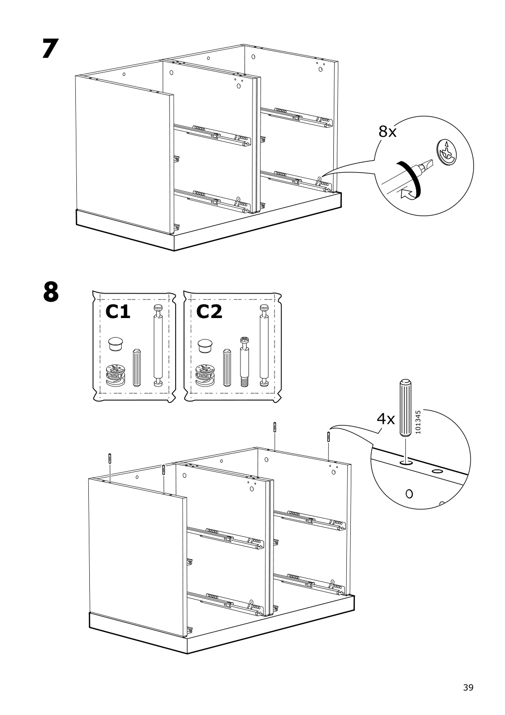 Assembly instructions for IKEA Nordli top and base anthracite | Page 39 - IKEA NORDLI 2-drawer chest 892.116.93