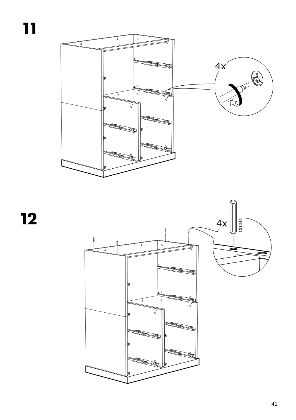 Assembly instructions for IKEA Nordli top and base anthracite | Page 41 - IKEA NORDLI 5-drawer chest 992.765.75