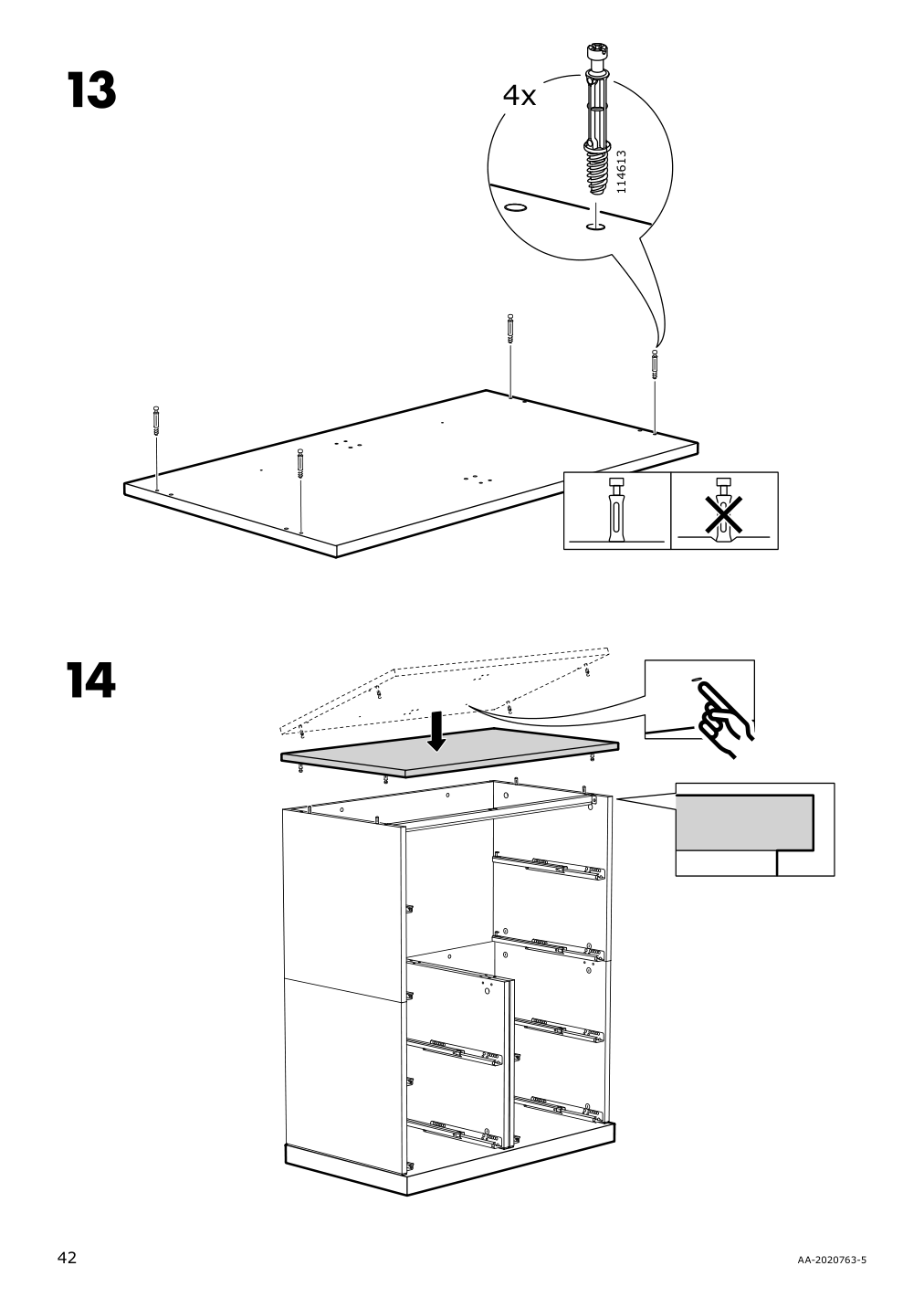 Assembly instructions for IKEA Nordli top and base anthracite | Page 42 - IKEA NORDLI 9-drawer chest 092.480.49