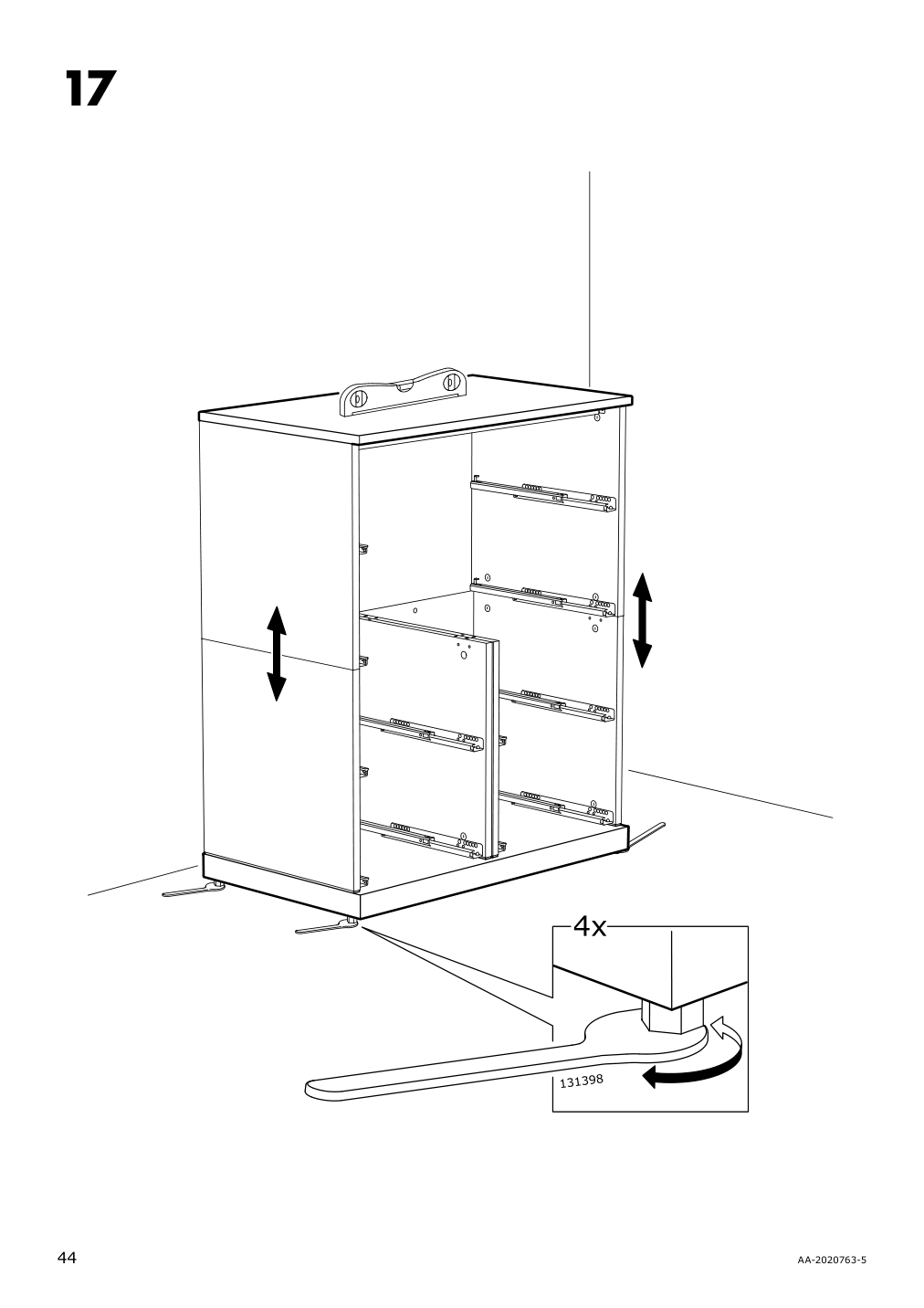 Assembly instructions for IKEA Nordli top and base anthracite | Page 44 - IKEA NORDLI 5-drawer chest 992.765.75