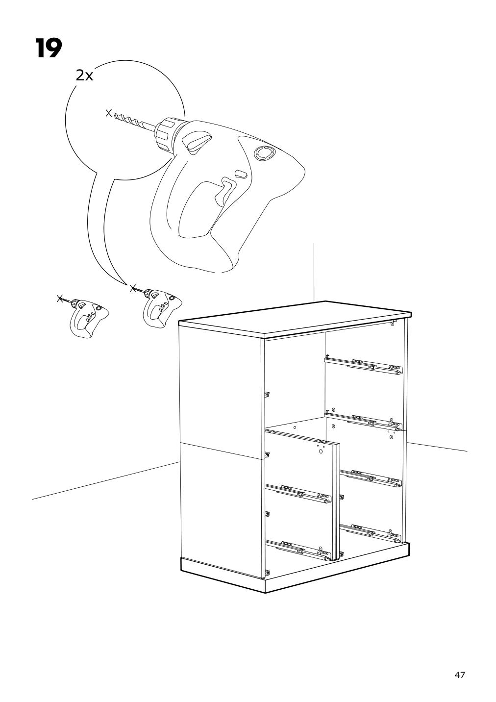 Assembly instructions for IKEA Nordli top and base anthracite | Page 47 - IKEA NORDLI 7-drawer dresser 592.116.99