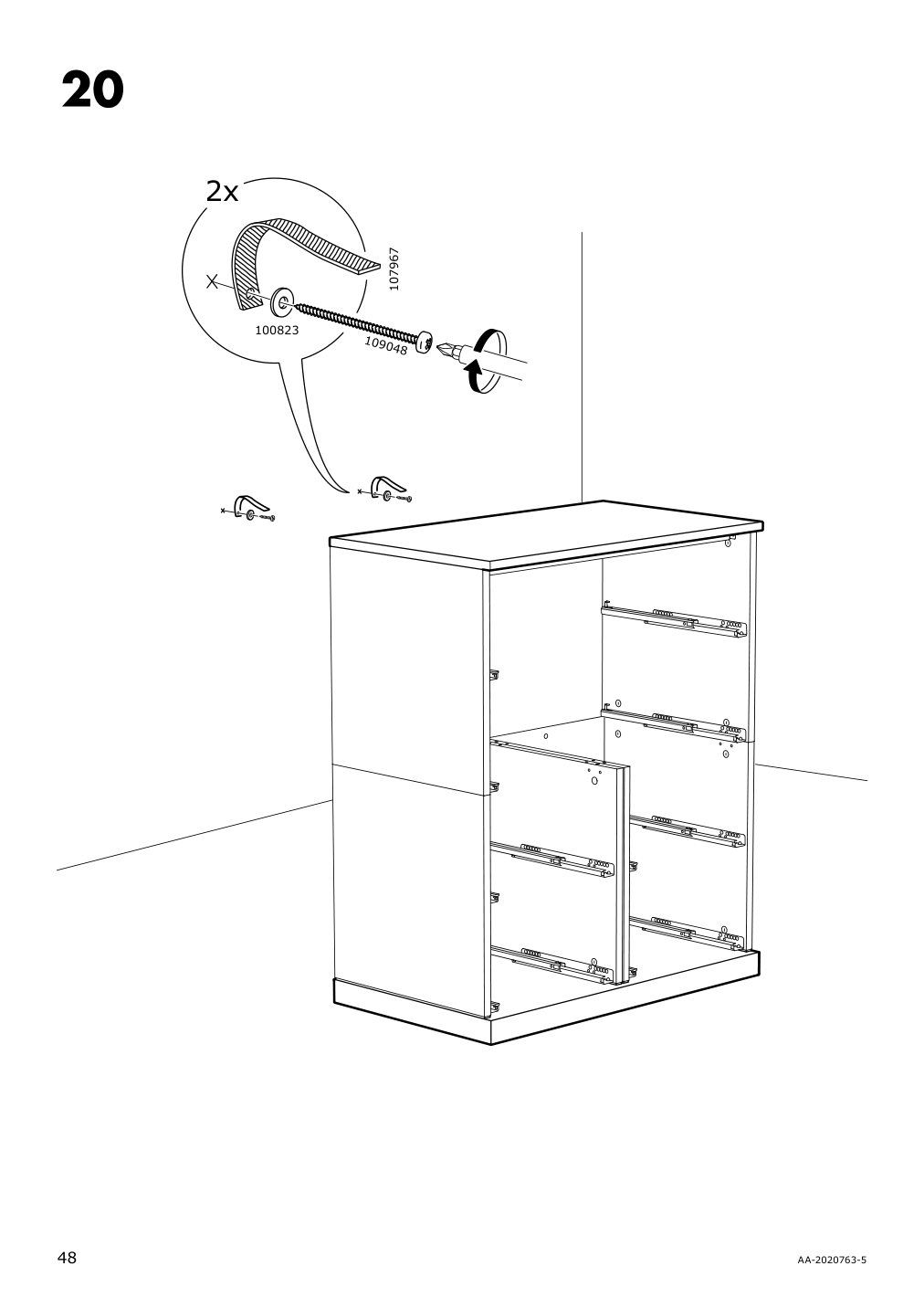 Assembly instructions for IKEA Nordli top and base anthracite | Page 48 - IKEA NORDLI 5-drawer chest 992.765.75