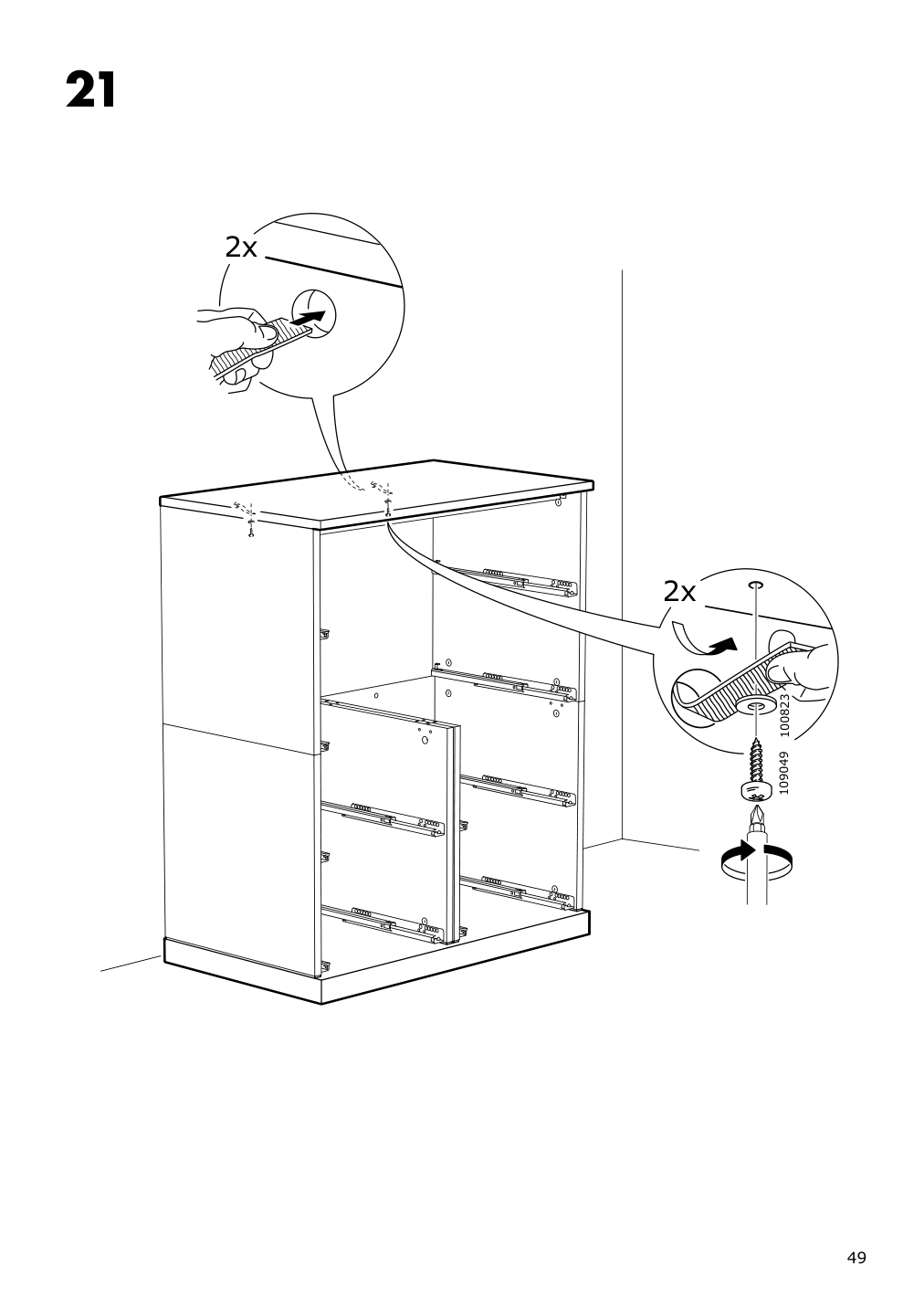 Assembly instructions for IKEA Nordli top and base anthracite | Page 49 - IKEA NORDLI 5-drawer chest 992.765.75