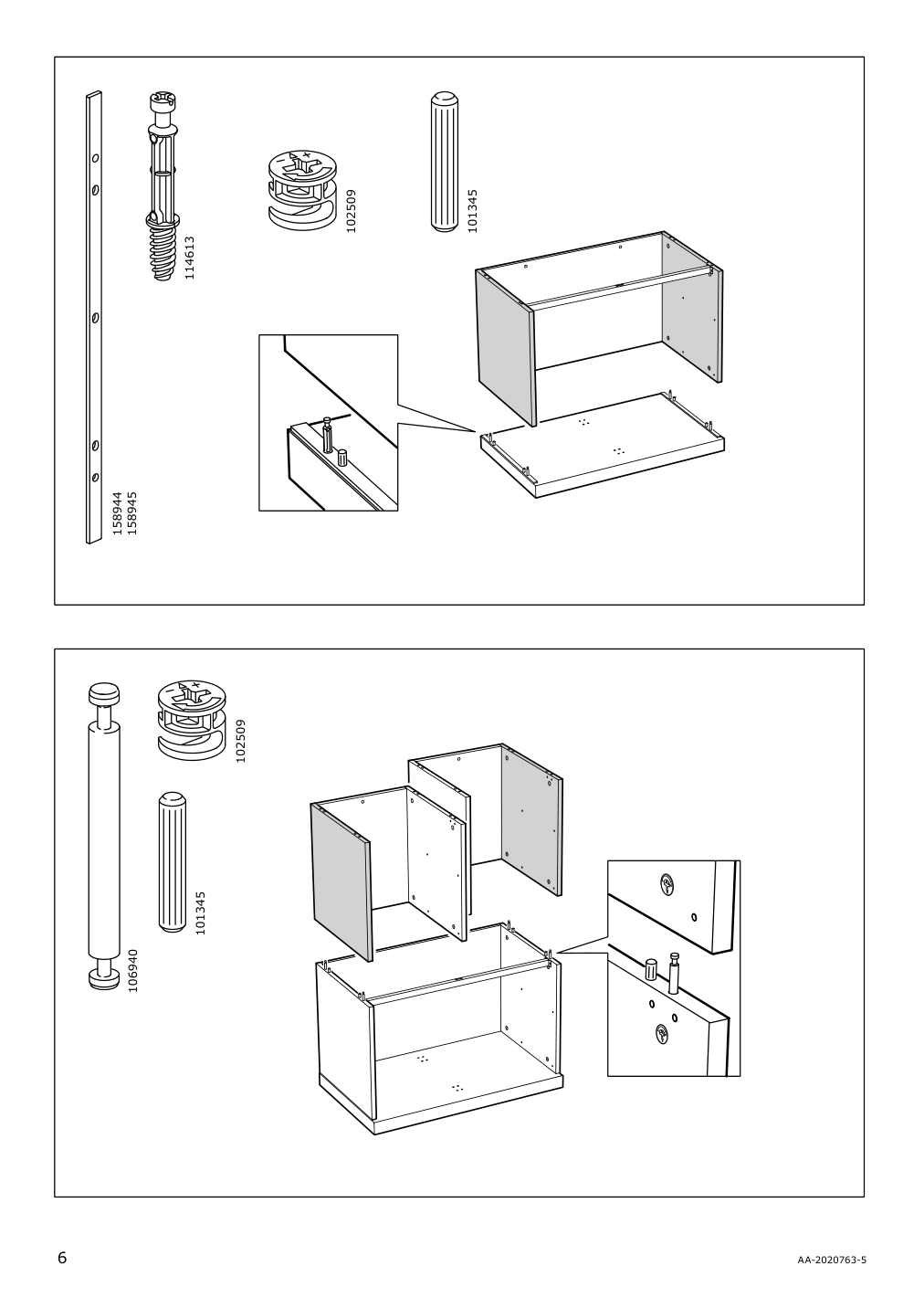 Assembly instructions for IKEA Nordli top and base anthracite | Page 6 - IKEA NORDLI 5-drawer chest 992.765.75