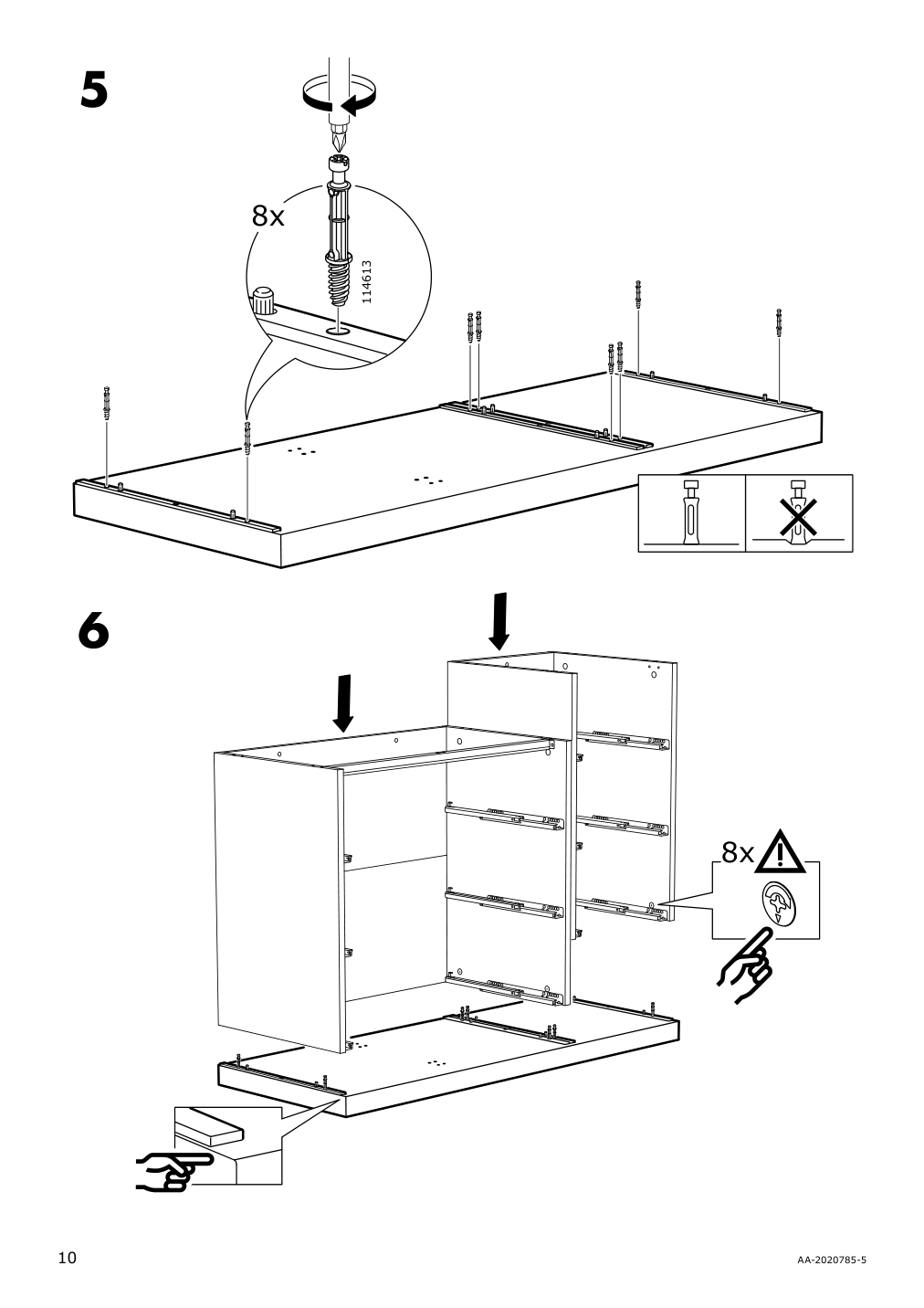 Assembly instructions for IKEA Nordli top and base anthracite | Page 10 - IKEA NORDLI 3-drawer chest 892.765.71