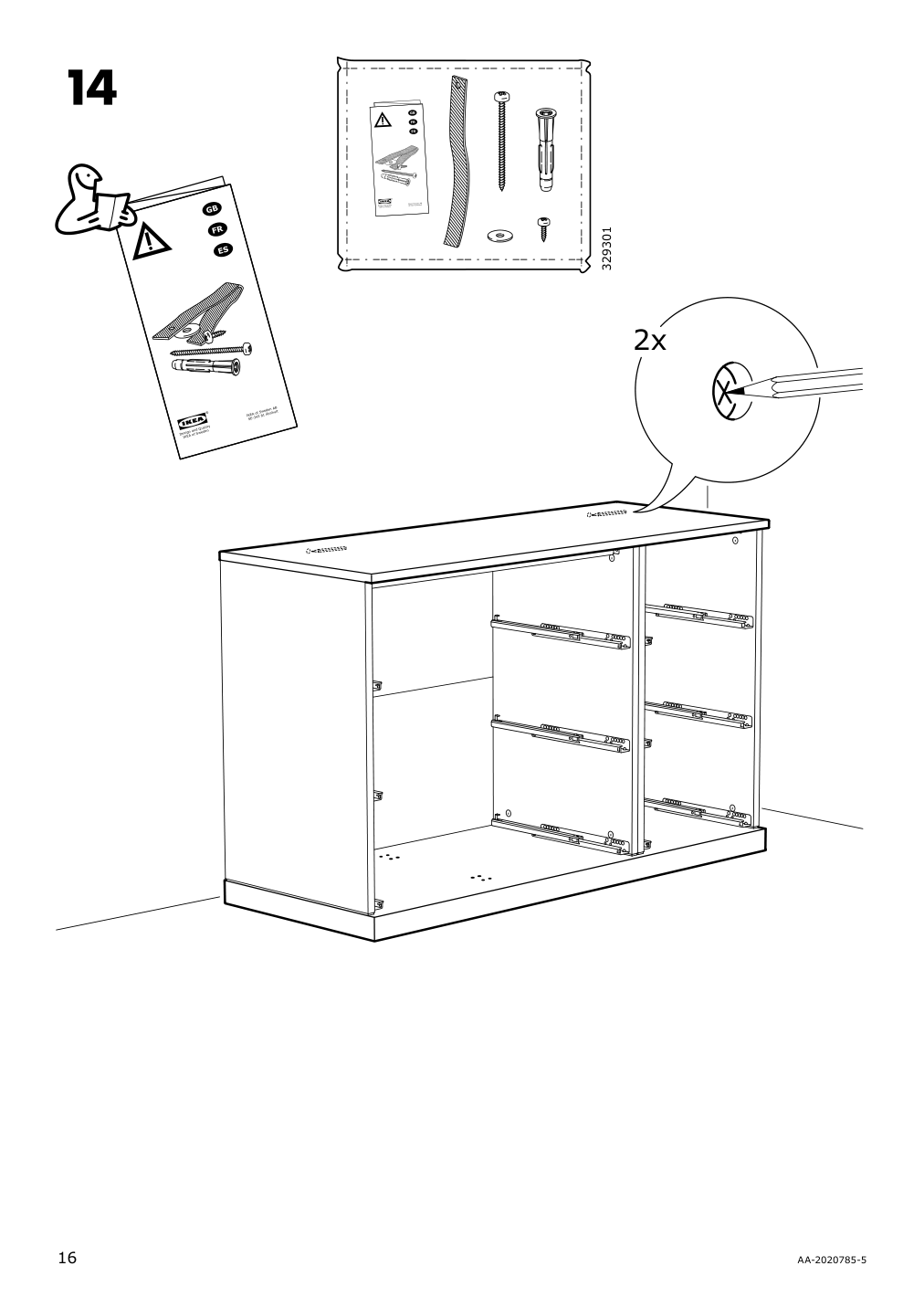 Assembly instructions for IKEA Nordli top and base anthracite | Page 16 - IKEA NORDLI 12-drawer chest 892.116.88