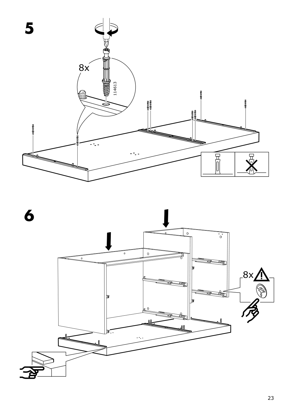 Assembly instructions for IKEA Nordli top and base anthracite | Page 23 - IKEA NORDLI 6-drawer dresser 192.116.96