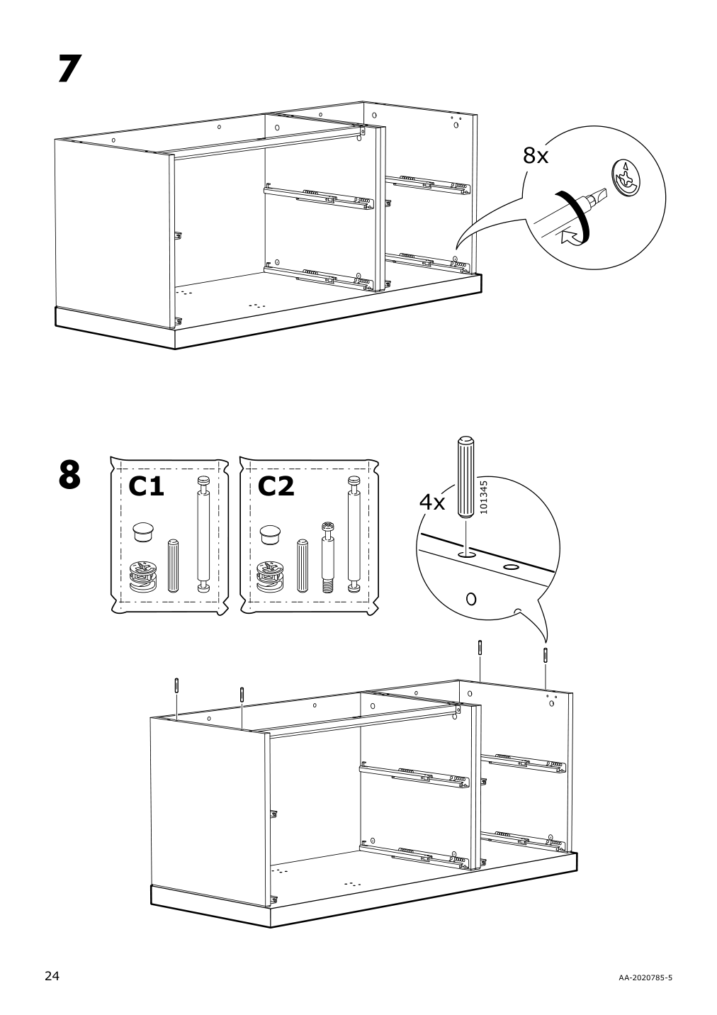 Assembly instructions for IKEA Nordli top and base anthracite | Page 24 - IKEA NORDLI 12-drawer chest 892.116.88