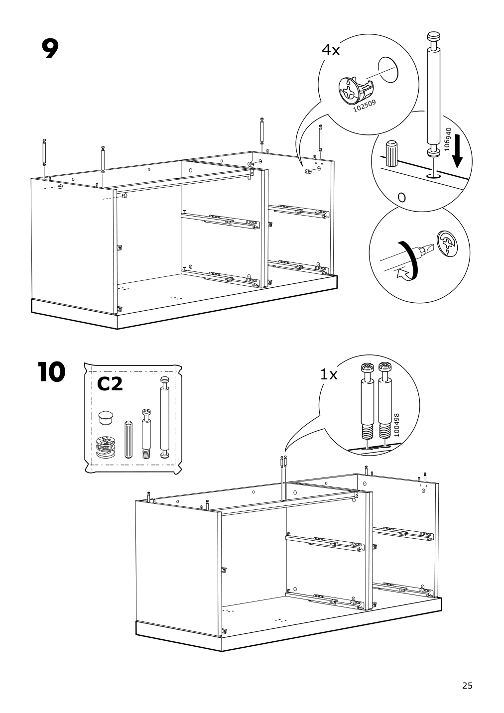 Assembly instructions for IKEA Nordli top and base anthracite | Page 25 - IKEA NORDLI 8-drawer dresser 192.117.00