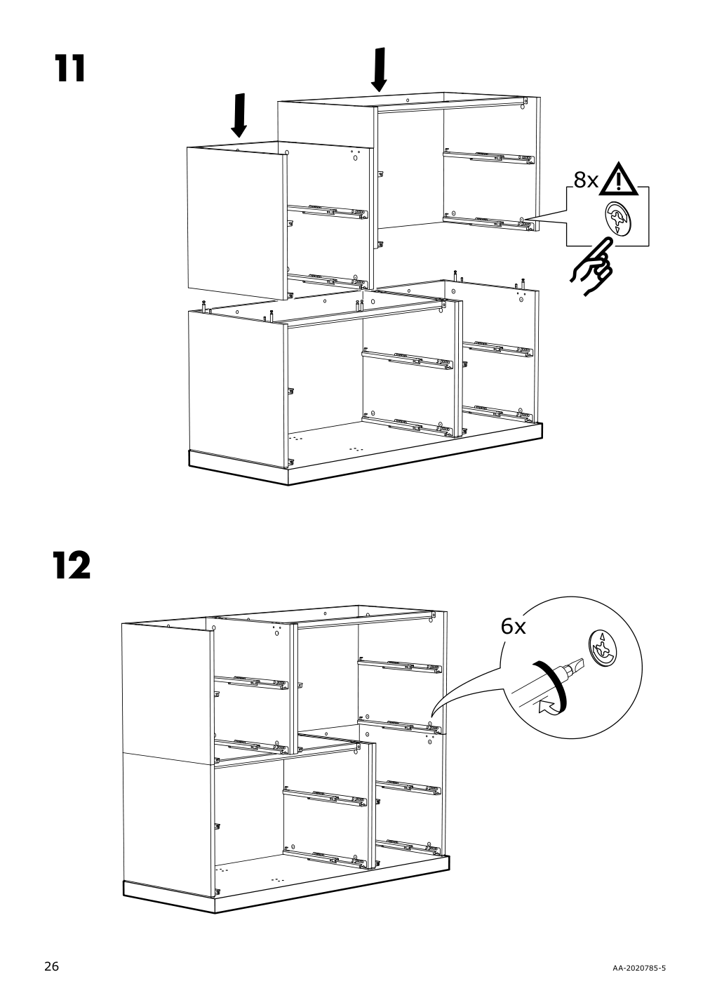 Assembly instructions for IKEA Nordli top and base anthracite | Page 26 - IKEA NORDLI 6-drawer dresser 192.116.96