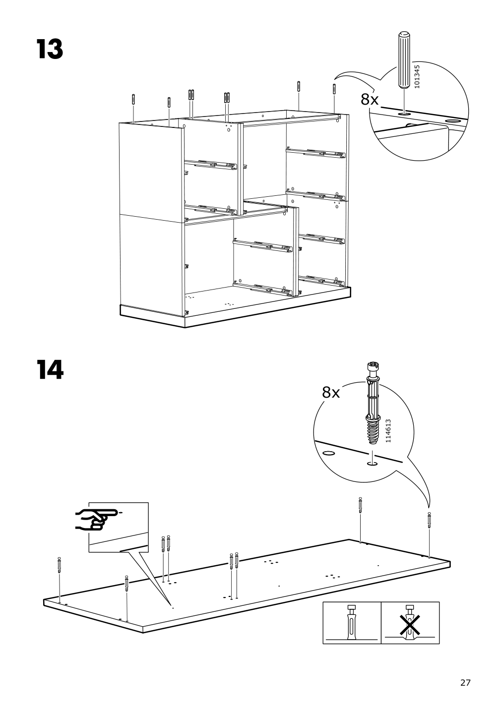 Assembly instructions for IKEA Nordli top and base anthracite | Page 27 - IKEA NORDLI 6-drawer dresser 192.116.96