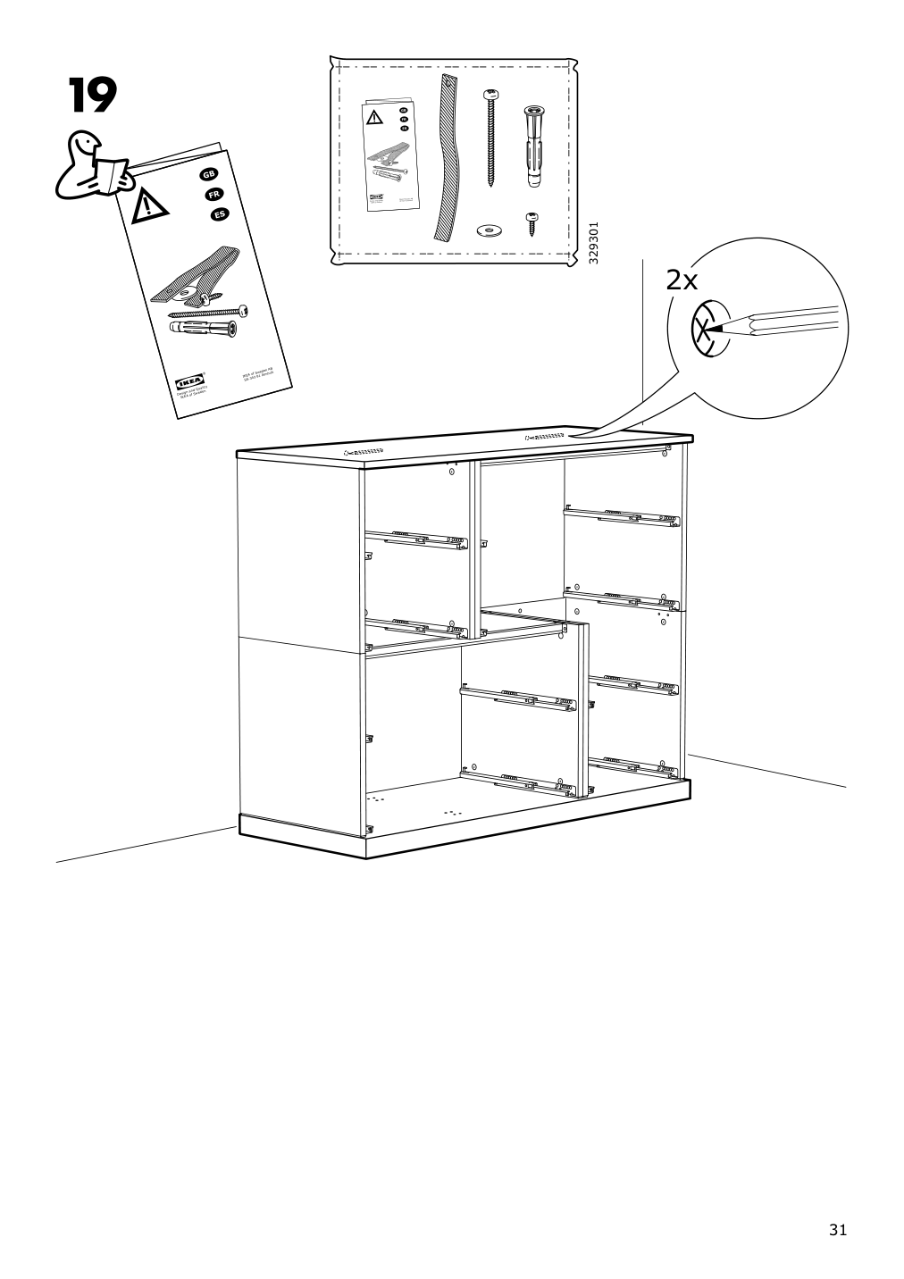 Assembly instructions for IKEA Nordli top and base anthracite | Page 31 - IKEA NORDLI 8-drawer dresser 192.117.00