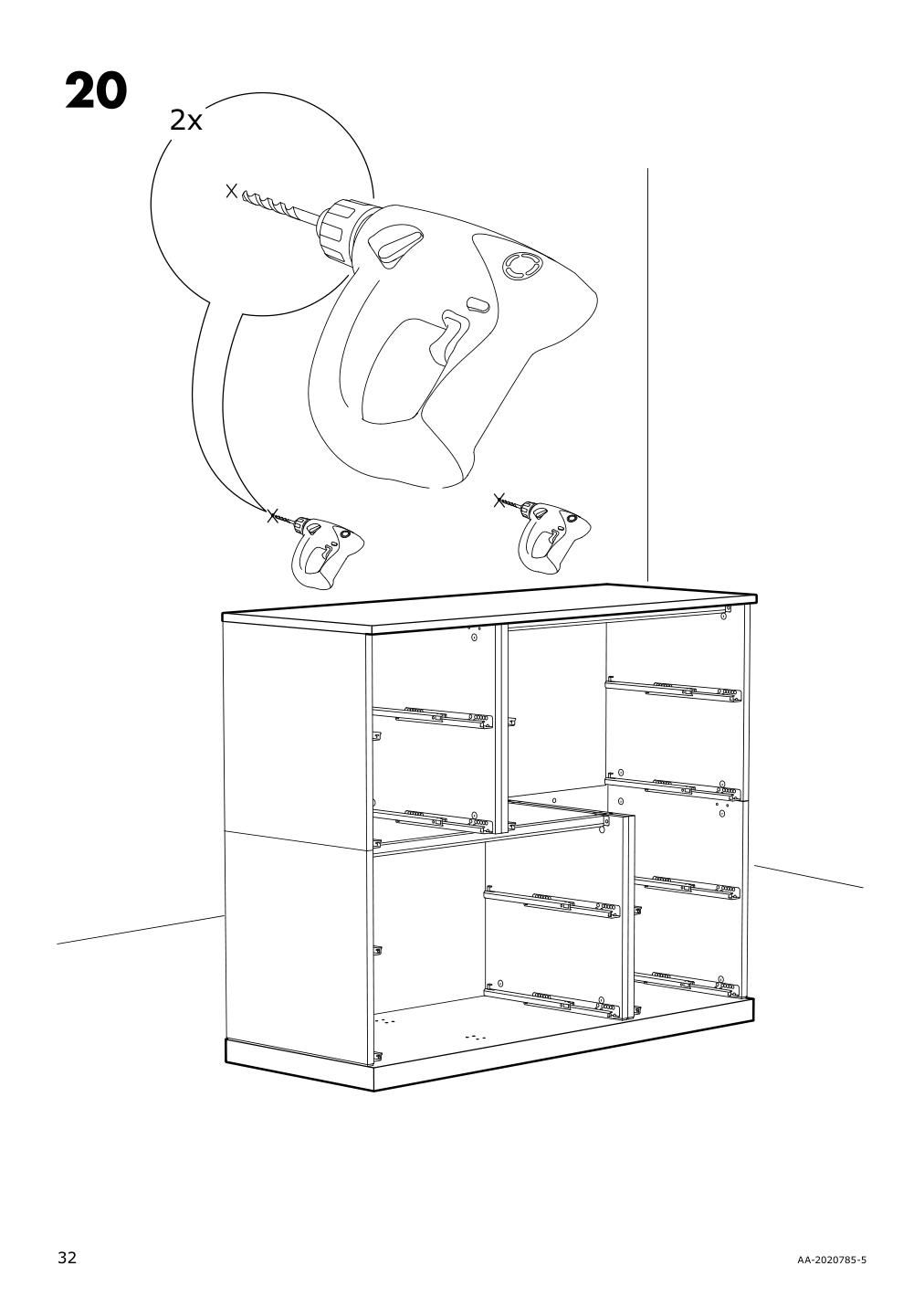 Assembly instructions for IKEA Nordli top and base anthracite | Page 32 - IKEA NORDLI 6-drawer dresser 192.765.60