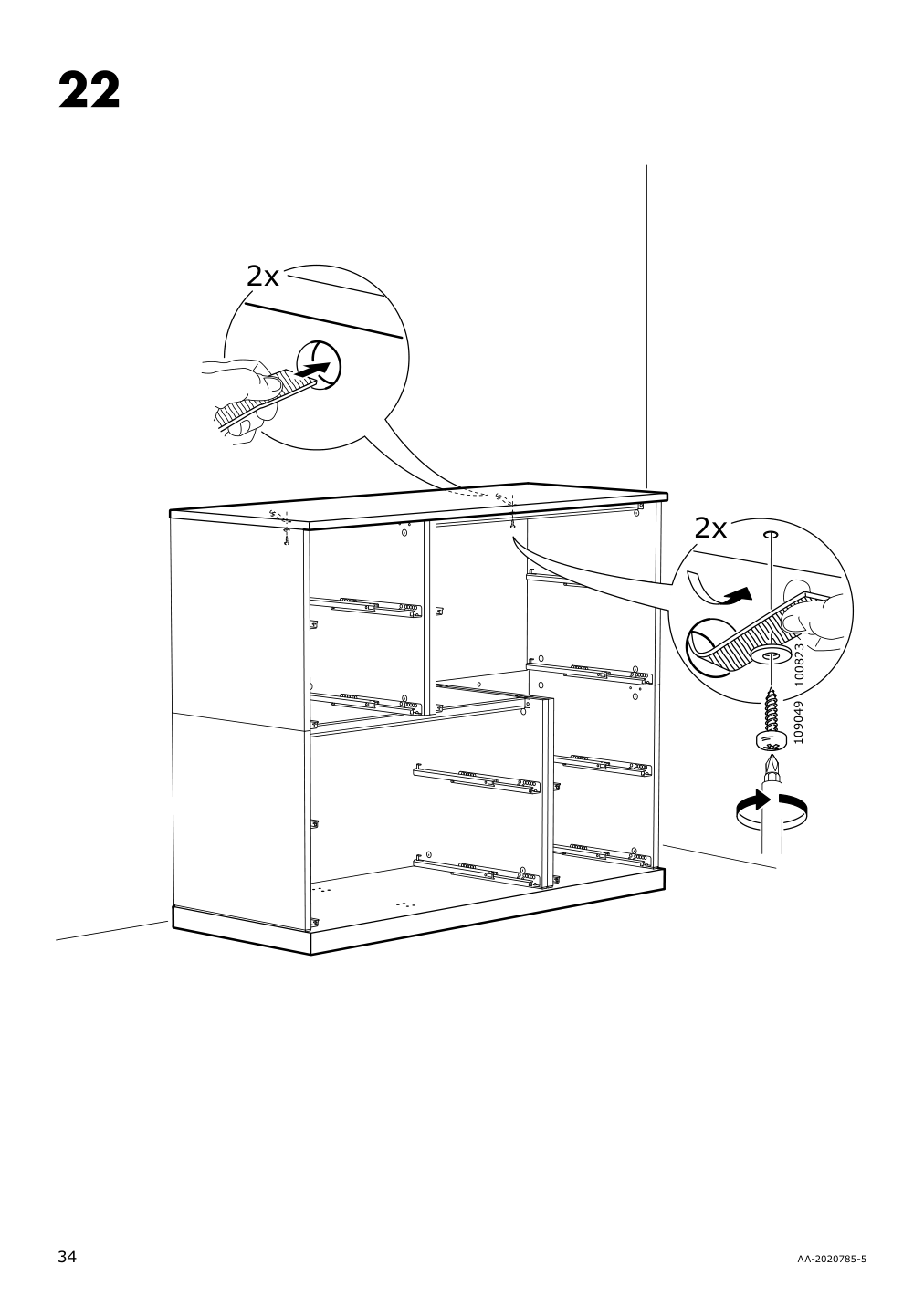 Assembly instructions for IKEA Nordli top and base anthracite | Page 34 - IKEA NORDLI 6-drawer dresser 192.765.60