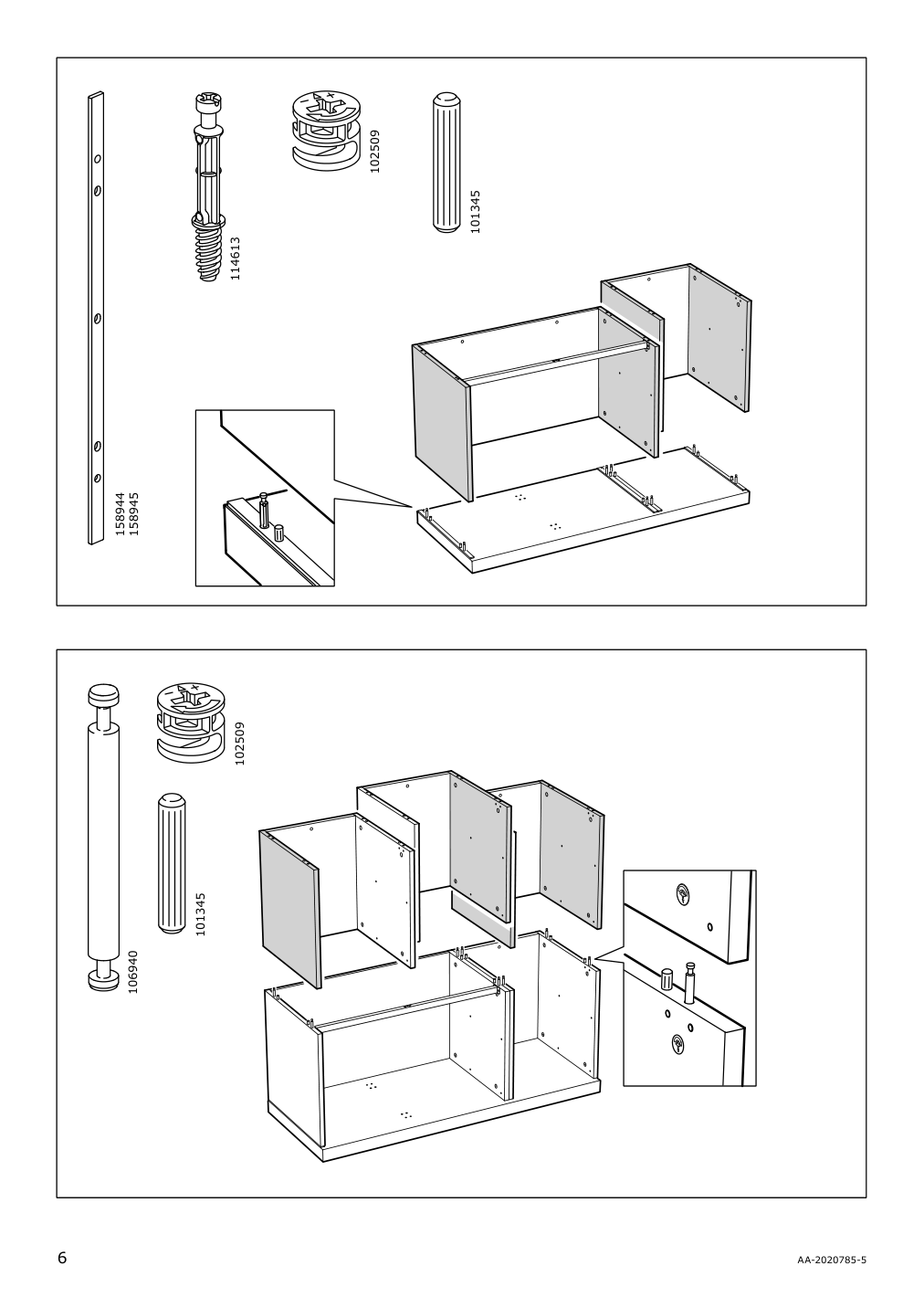 Assembly instructions for IKEA Nordli top and base anthracite | Page 6 - IKEA NORDLI 6-drawer dresser 192.765.60