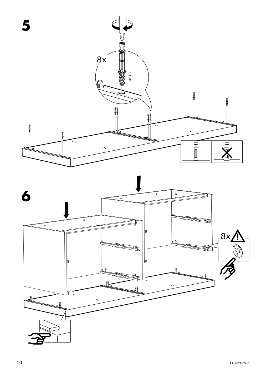 Assembly instructions for IKEA Nordli top and base anthracite | Page 10 - IKEA NORDLI 6-drawer dresser 292.766.25