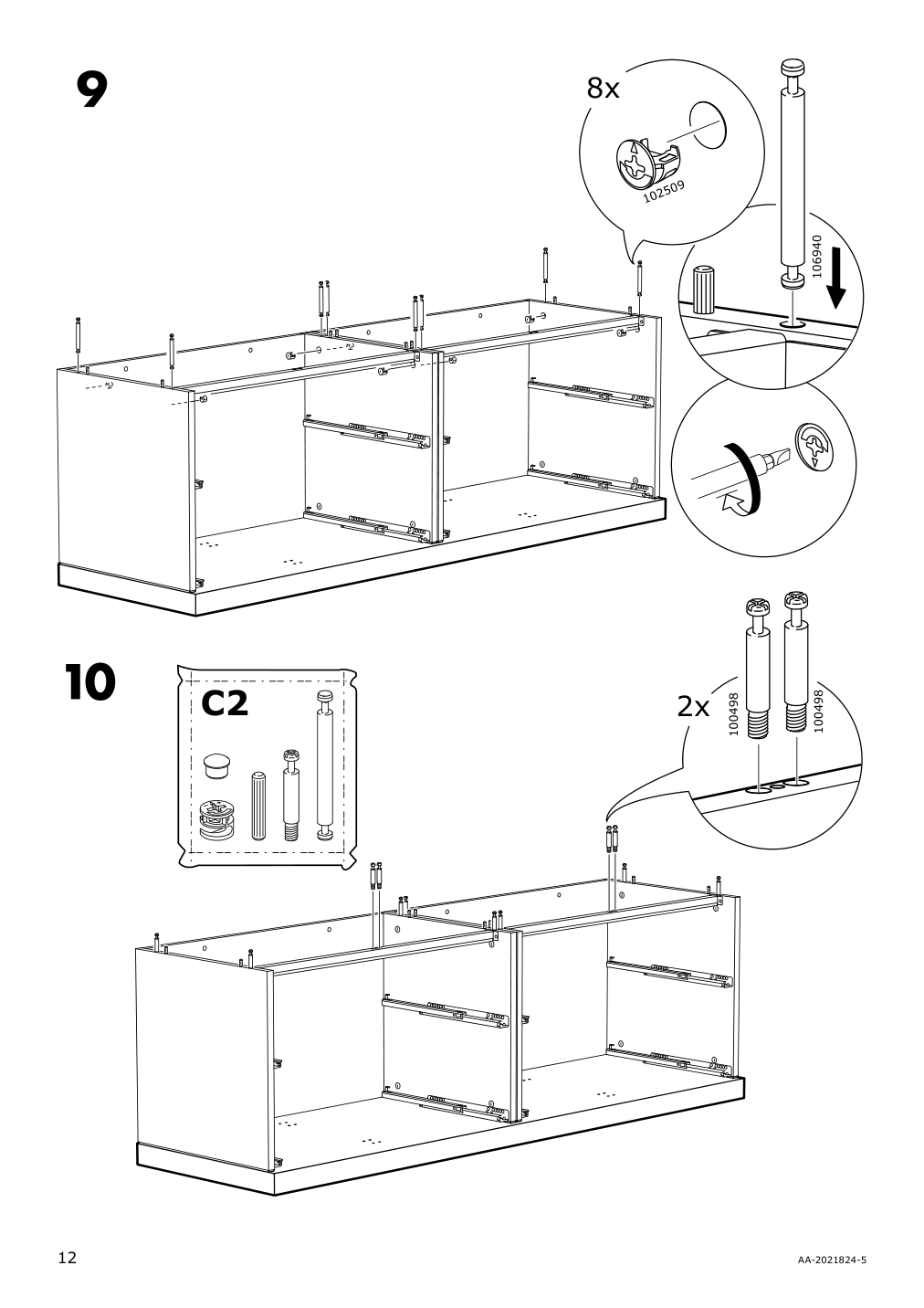 Assembly instructions for IKEA Nordli top and base anthracite | Page 12 - IKEA NORDLI 4-drawer dresser 392.116.95