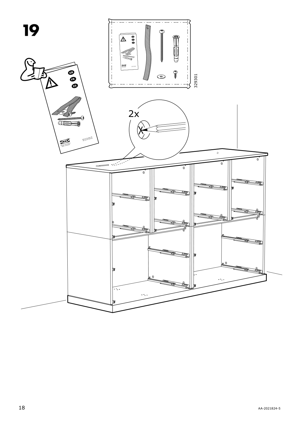 Assembly instructions for IKEA Nordli top and base anthracite | Page 18 - IKEA NORDLI 6-drawer dresser 292.766.25