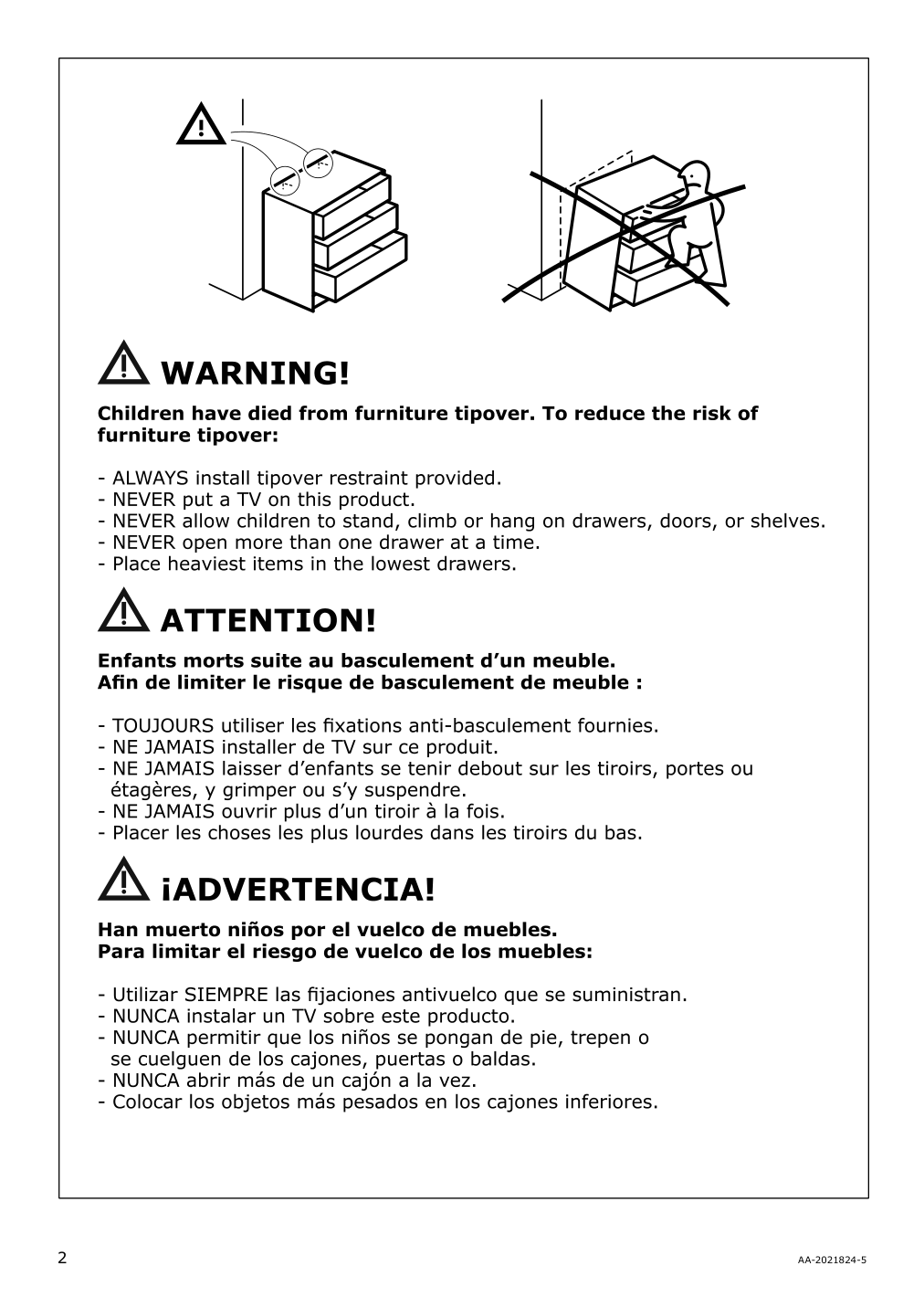 Assembly instructions for IKEA Nordli top and base anthracite | Page 2 - IKEA NORDLI 6-drawer dresser 292.766.25