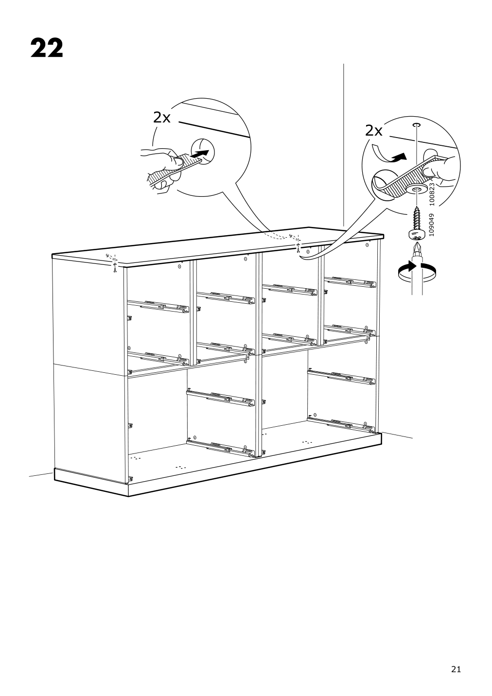 Assembly instructions for IKEA Nordli top and base anthracite | Page 21 - IKEA NORDLI 6-drawer dresser 292.766.25