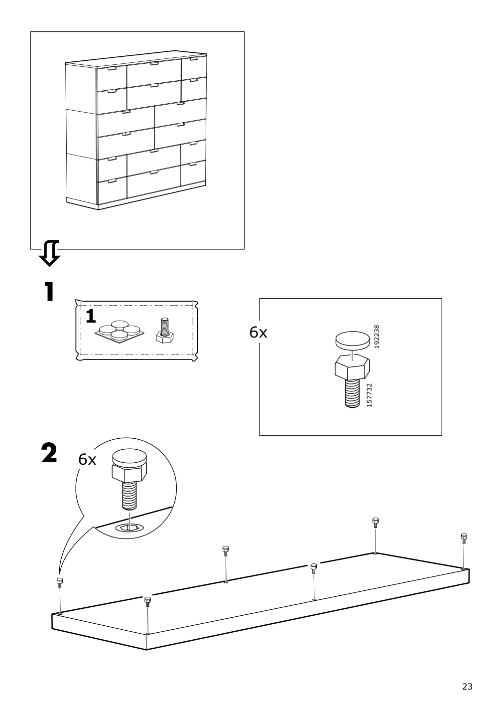 Assembly instructions for IKEA Nordli top and base anthracite | Page 23 - IKEA NORDLI 4-drawer dresser 392.116.95