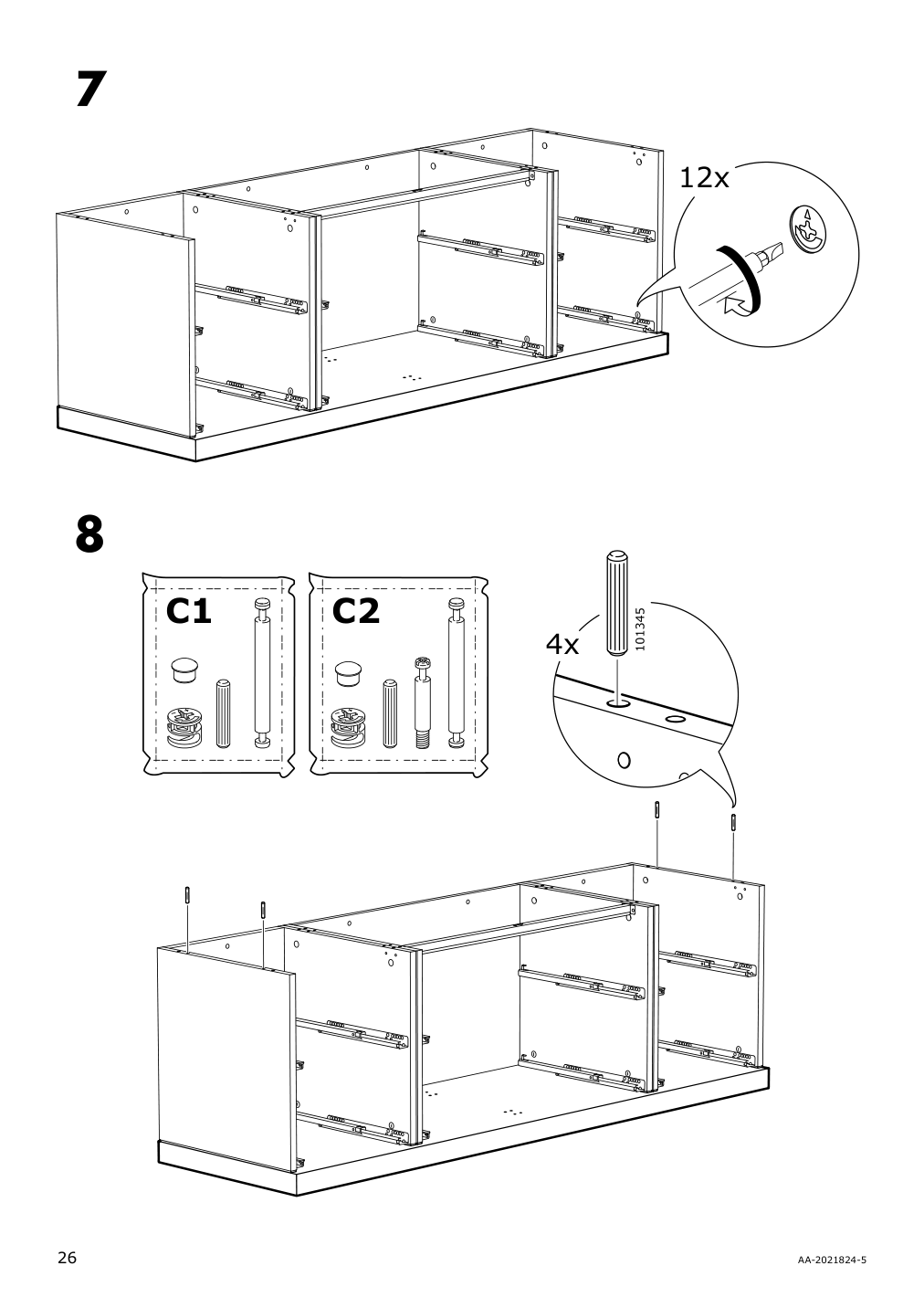 Assembly instructions for IKEA Nordli top and base anthracite | Page 26 - IKEA NORDLI 6-drawer dresser 292.766.25