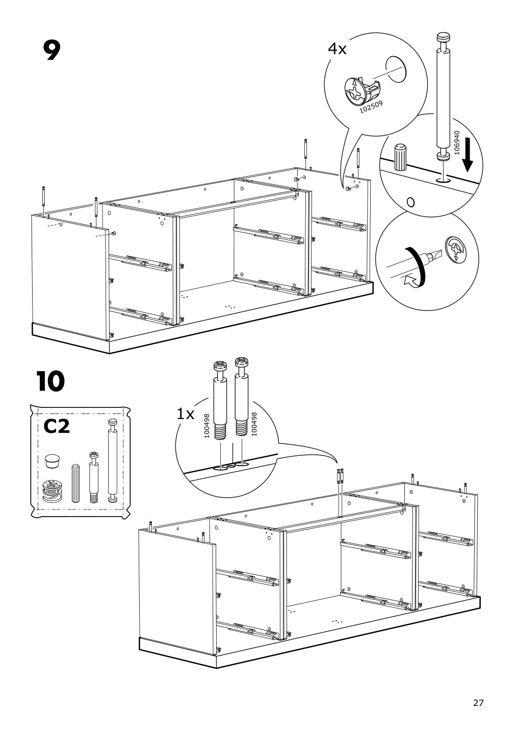 Assembly instructions for IKEA Nordli top and base anthracite | Page 27 - IKEA NORDLI 4-drawer dresser 392.116.95