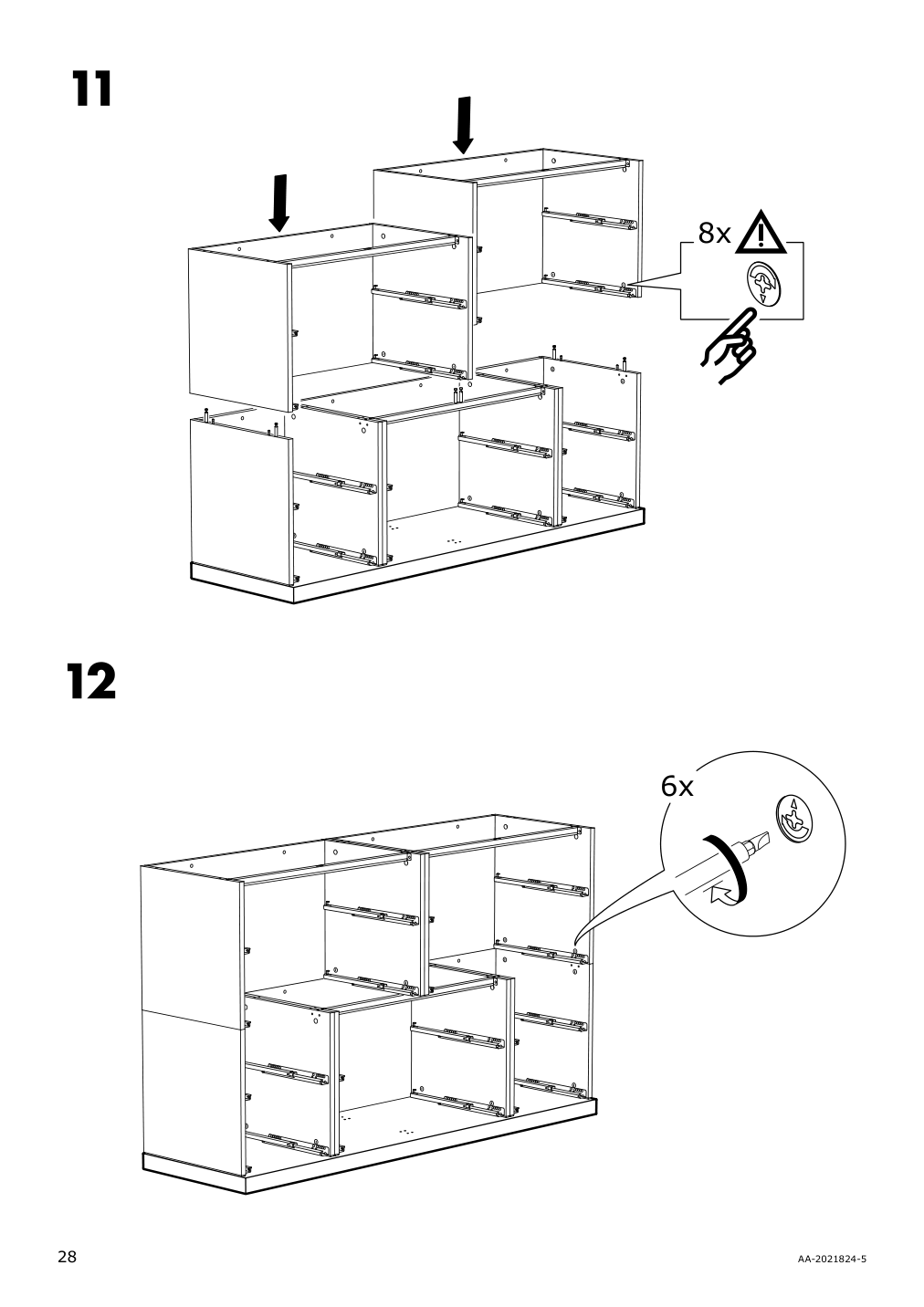 Assembly instructions for IKEA Nordli top and base anthracite | Page 28 - IKEA NORDLI 4-drawer dresser 392.116.95