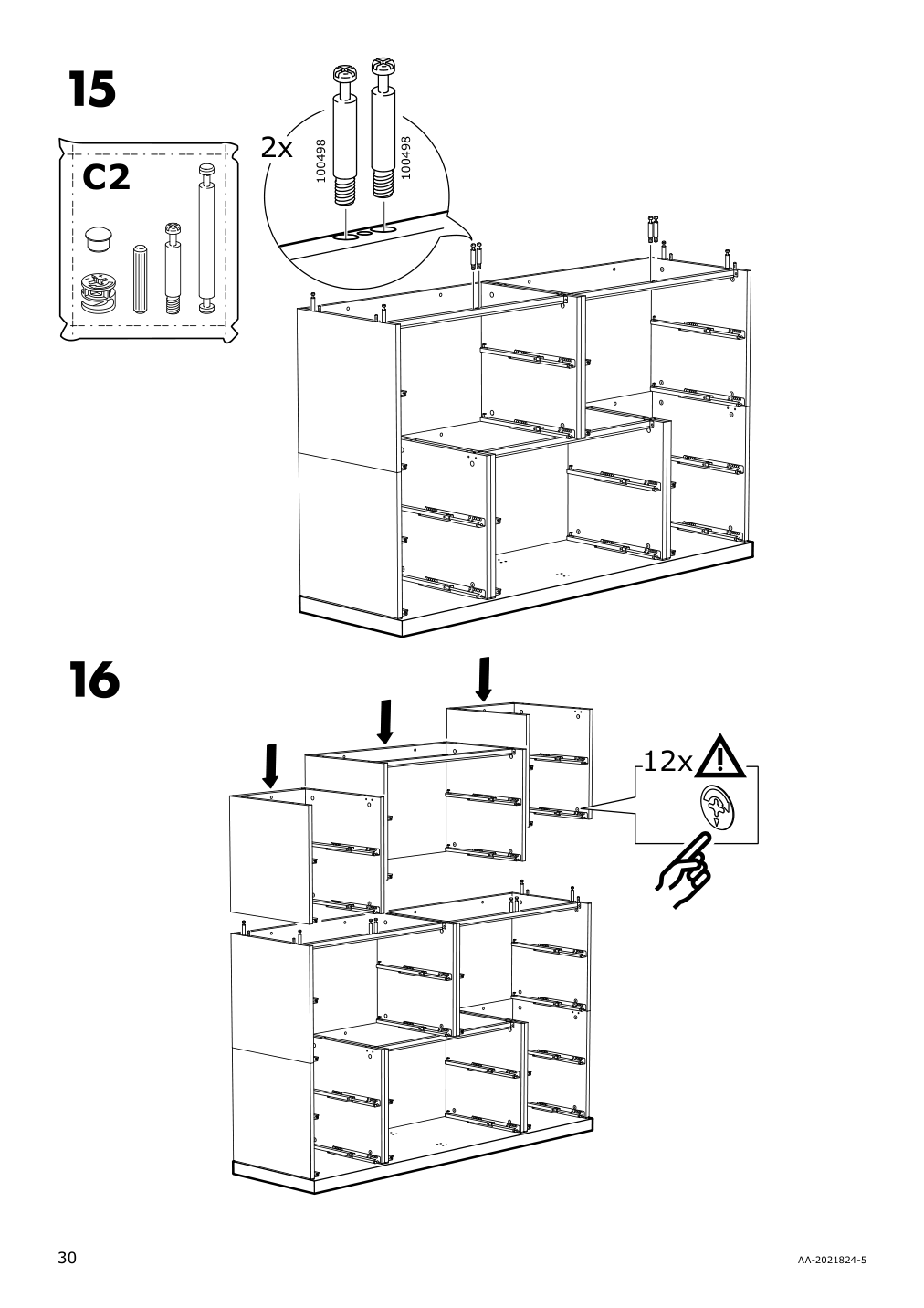 Assembly instructions for IKEA Nordli top and base anthracite | Page 30 - IKEA NORDLI 4-drawer dresser 392.116.95