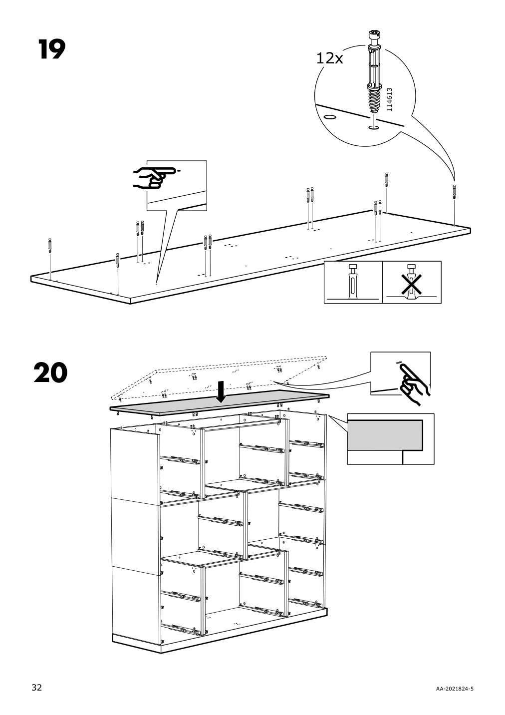 Assembly instructions for IKEA Nordli top and base anthracite | Page 32 - IKEA NORDLI 4-drawer dresser 392.116.95