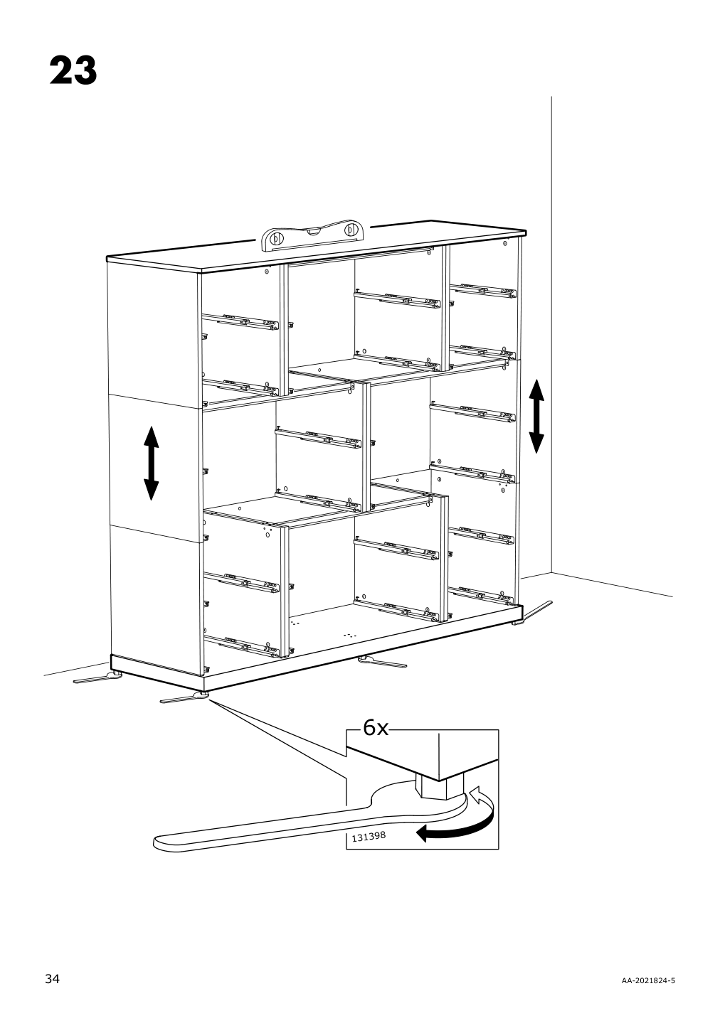 Assembly instructions for IKEA Nordli top and base anthracite | Page 34 - IKEA NORDLI 6-drawer dresser 292.766.25