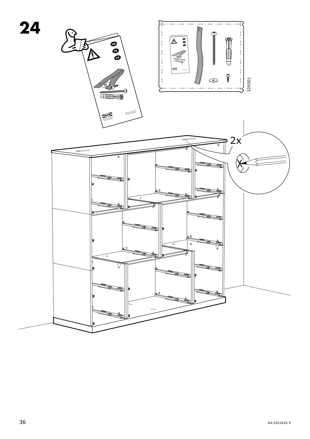 Assembly instructions for IKEA Nordli top and base anthracite | Page 36 - IKEA NORDLI 6-drawer dresser 292.766.25