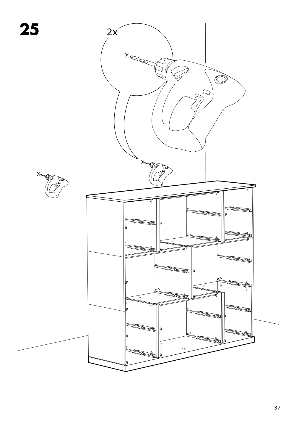 Assembly instructions for IKEA Nordli top and base anthracite | Page 37 - IKEA NORDLI 6-drawer dresser 292.766.25