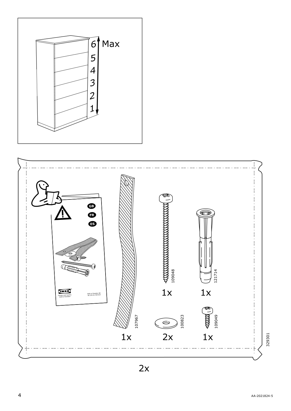 Assembly instructions for IKEA Nordli top and base anthracite | Page 4 - IKEA NORDLI 6-drawer dresser 292.766.25