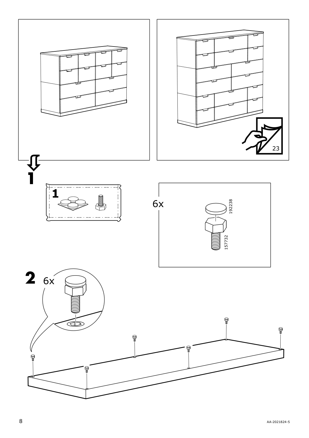 Assembly instructions for IKEA Nordli top and base anthracite | Page 8 - IKEA NORDLI 4-drawer dresser 392.116.95