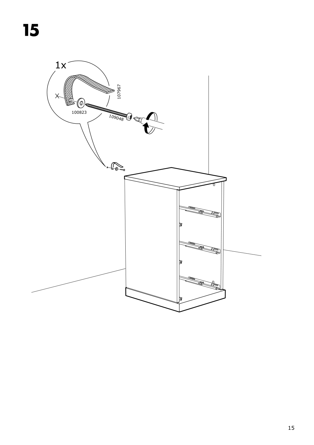 Assembly instructions for IKEA Nordli top and base white | Page 15 - IKEA NORDLI 2-drawer chest 492.765.49