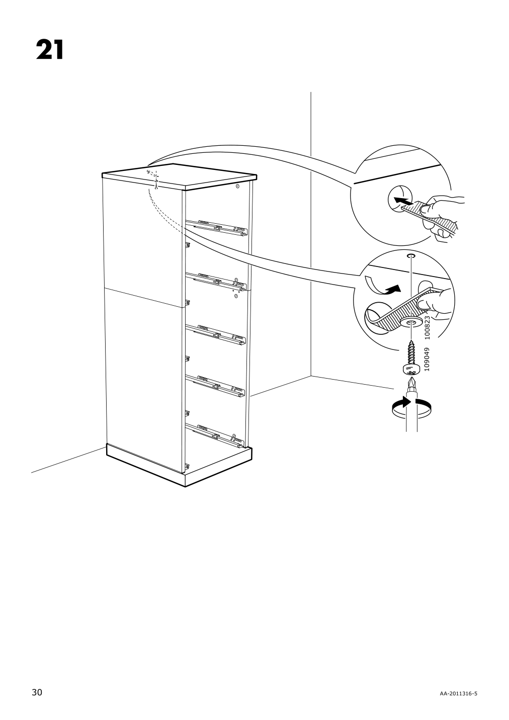 Assembly instructions for IKEA Nordli top and base white | Page 30 - IKEA NORDLI 5-drawer chest 492.480.33