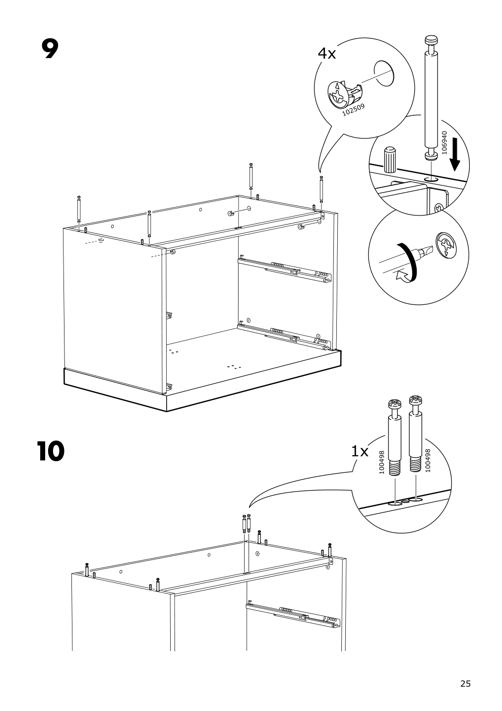 Assembly instructions for IKEA Nordli top and base white | Page 25 - IKEA NORDLI 6-drawer dresser 592.117.60