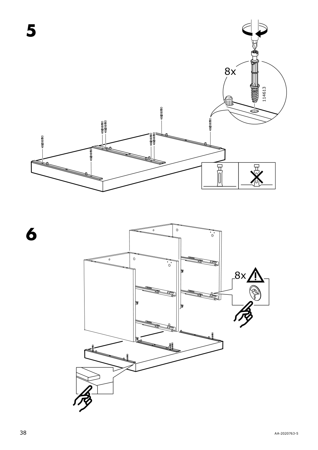 Assembly instructions for IKEA Nordli top and base white | Page 38 - IKEA NORDLI 5-drawer chest 292.765.50