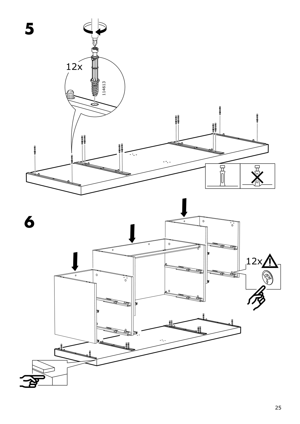 Assembly instructions for IKEA Nordli top and base white | Page 25 - IKEA NORDLI 6-drawer dresser 192.117.57