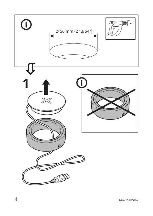 Assembly instructions for IKEA Nordmaerke wireless charger white cork | Page 4 - IKEA NORDMÄRKE wireless charger 804.721.14