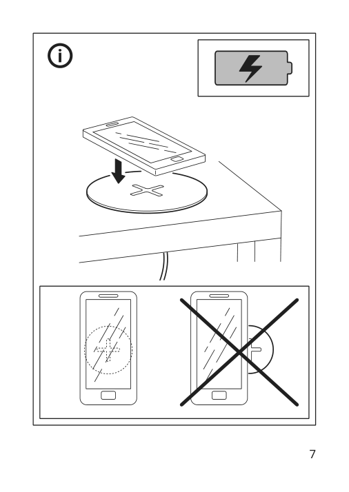 Assembly instructions for IKEA Nordmaerke wireless charger white cork | Page 7 - IKEA NORDMÄRKE wireless charger 804.721.14