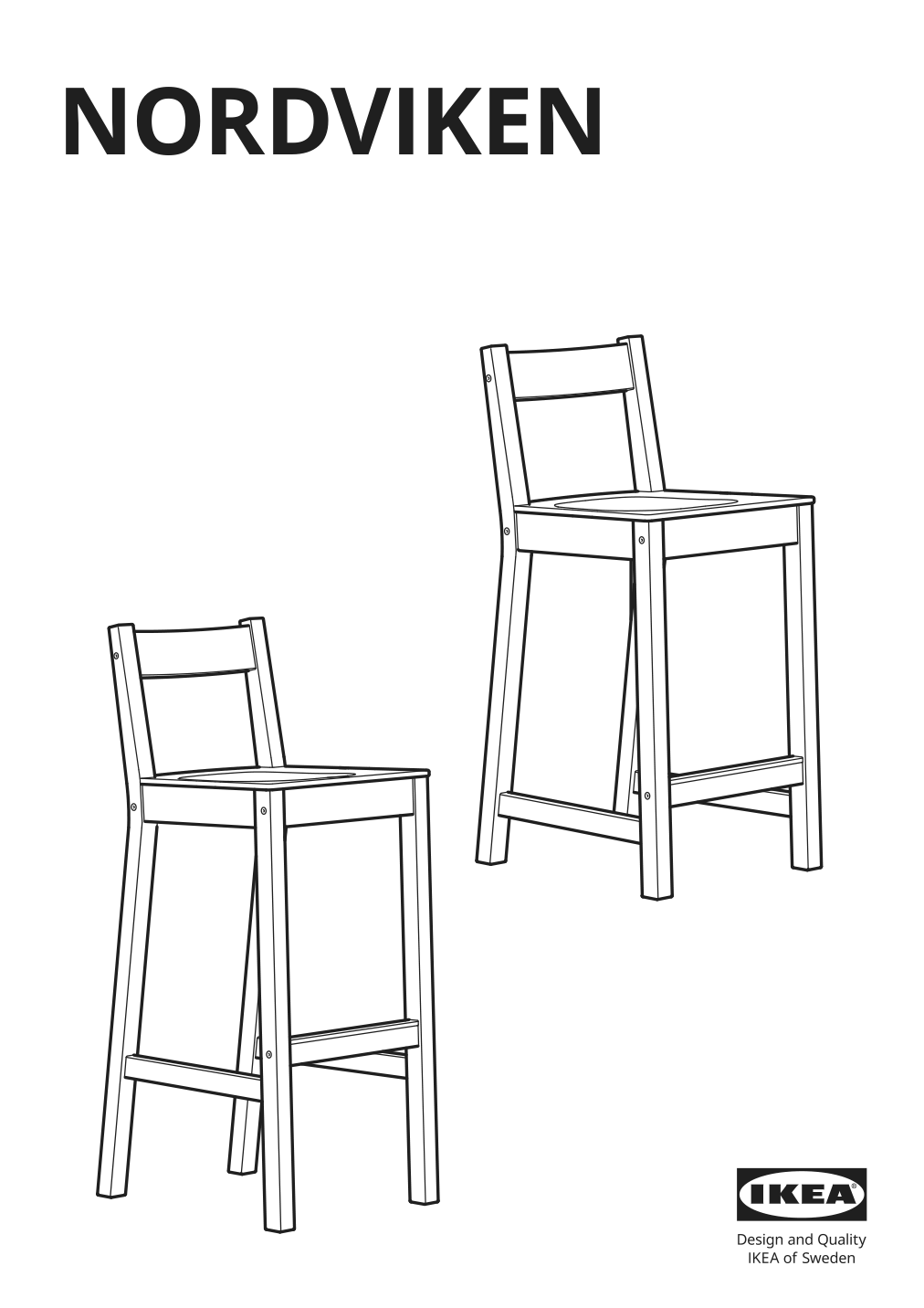 Assembly instructions for IKEA Nordviken bar stool with backrest black | Page 1 - IKEA NORDVIKEN bar stool with backrest 803.691.12