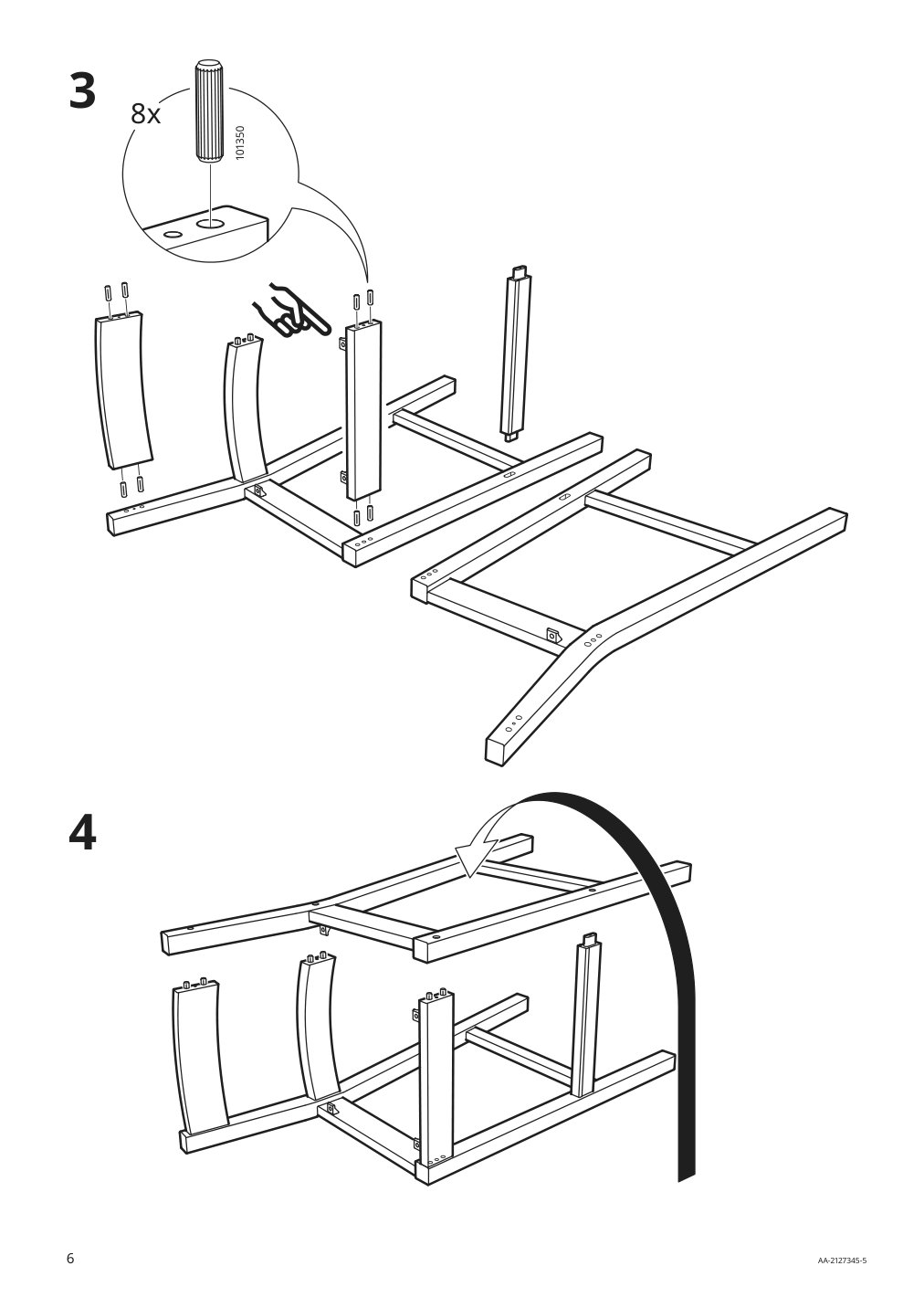 Assembly instructions for IKEA Nordviken bar stool with backrest black | Page 6 - IKEA NORDVIKEN / NORDVIKEN bar table and 4 bar stools 093.335.23