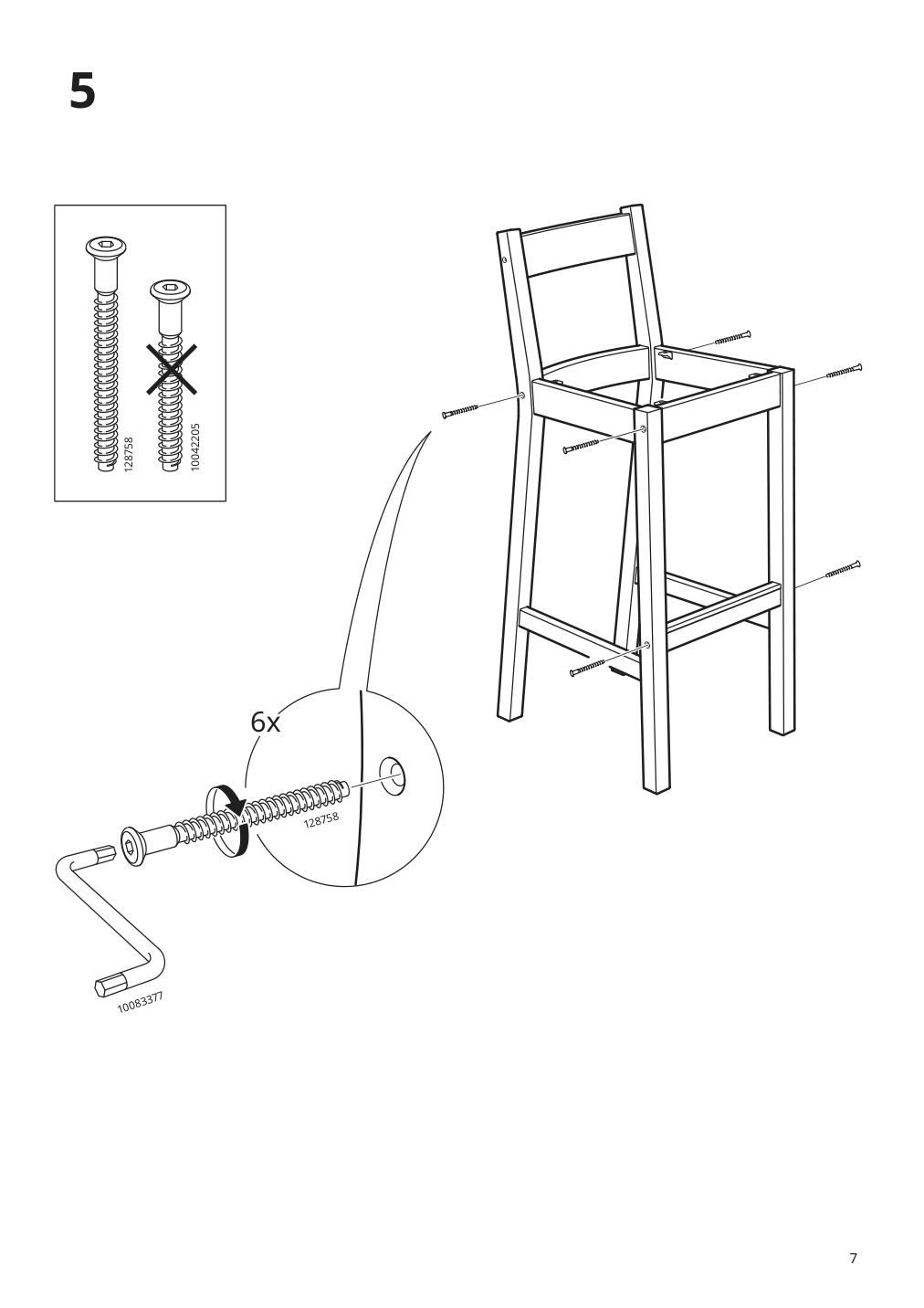 Assembly instructions for IKEA Nordviken bar stool with backrest black | Page 7 - IKEA NORDVIKEN bar stool with backrest 004.246.93