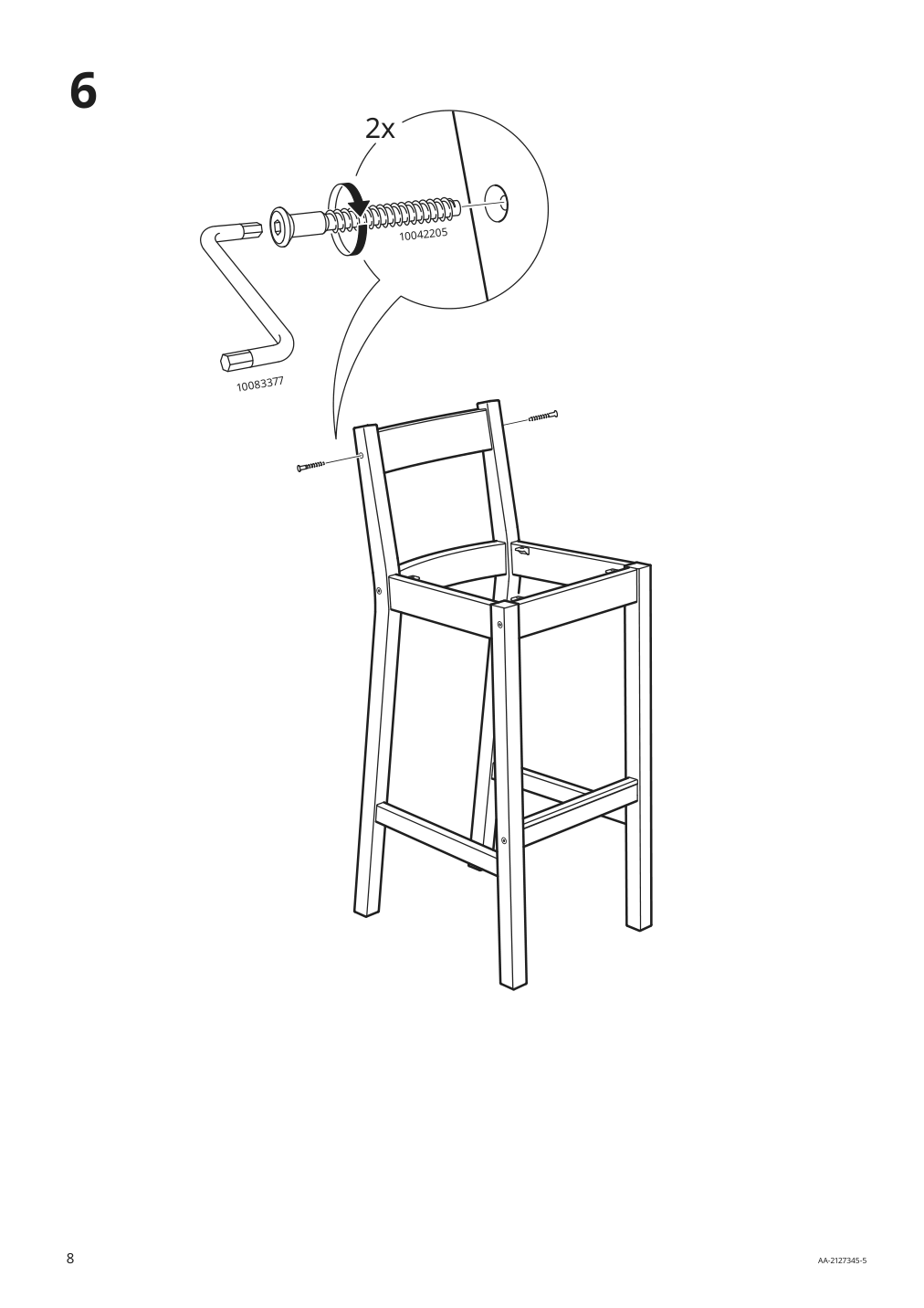 Assembly instructions for IKEA Nordviken bar stool with backrest black | Page 8 - IKEA NORDVIKEN bar stool with backrest 004.246.93