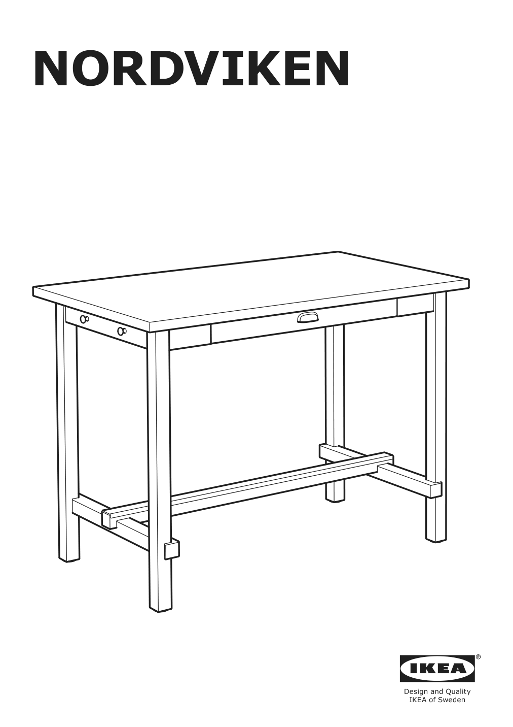 Assembly instructions for IKEA Nordviken bar table black | Page 1 - IKEA NORDVIKEN / NORDVIKEN bar table and 4 bar stools 093.335.23